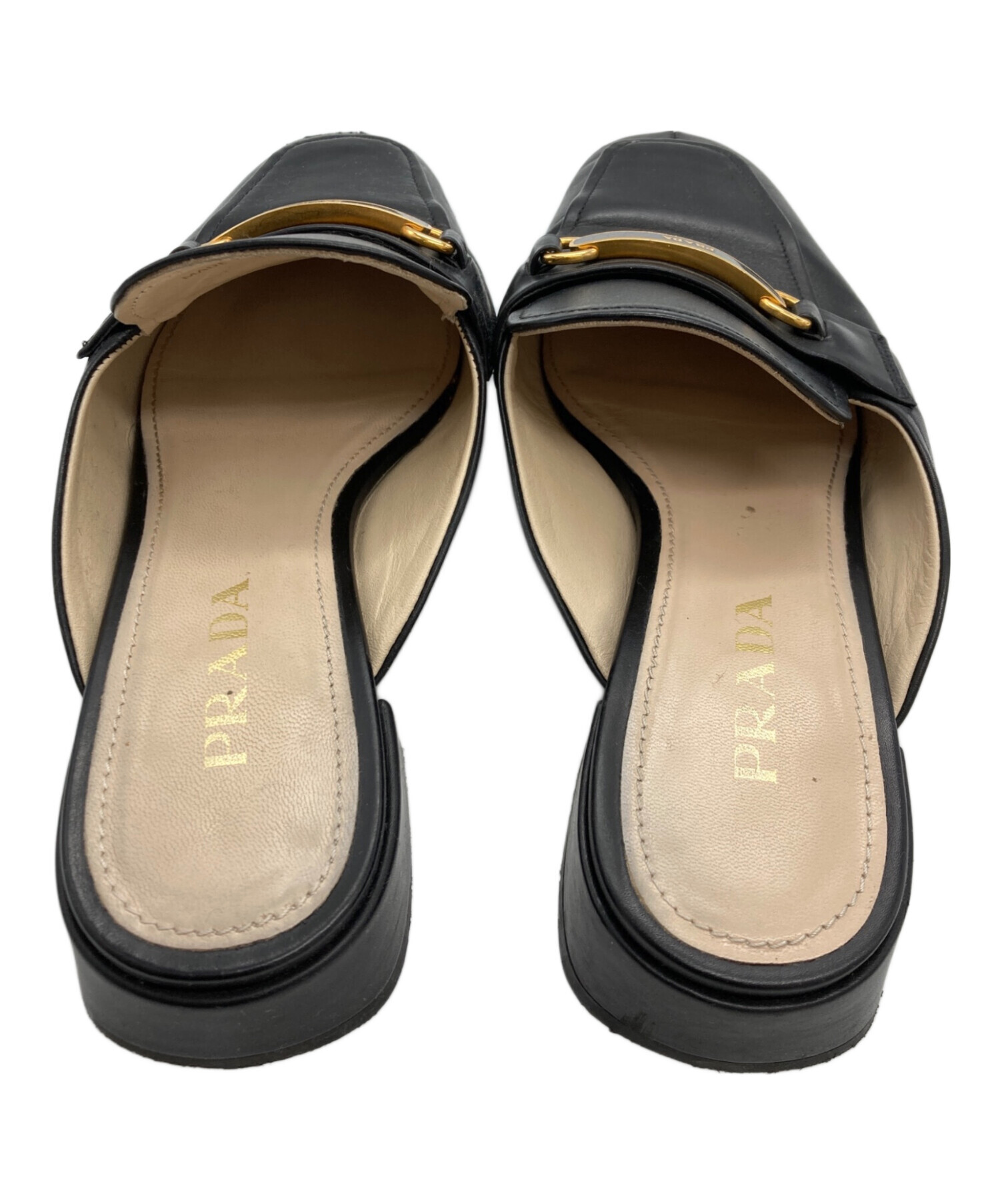 中古・古着通販】PRADA (プラダ) ロゴビットミュール ブラック