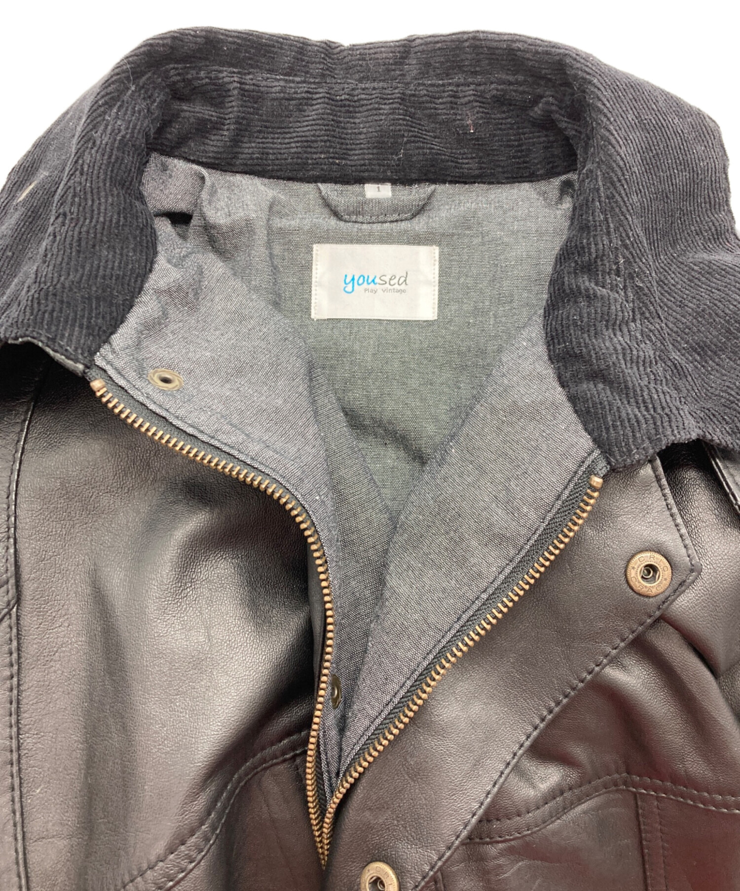 中古・古着通販】yoused (ユーズド) レザージャケット ブラック サイズ