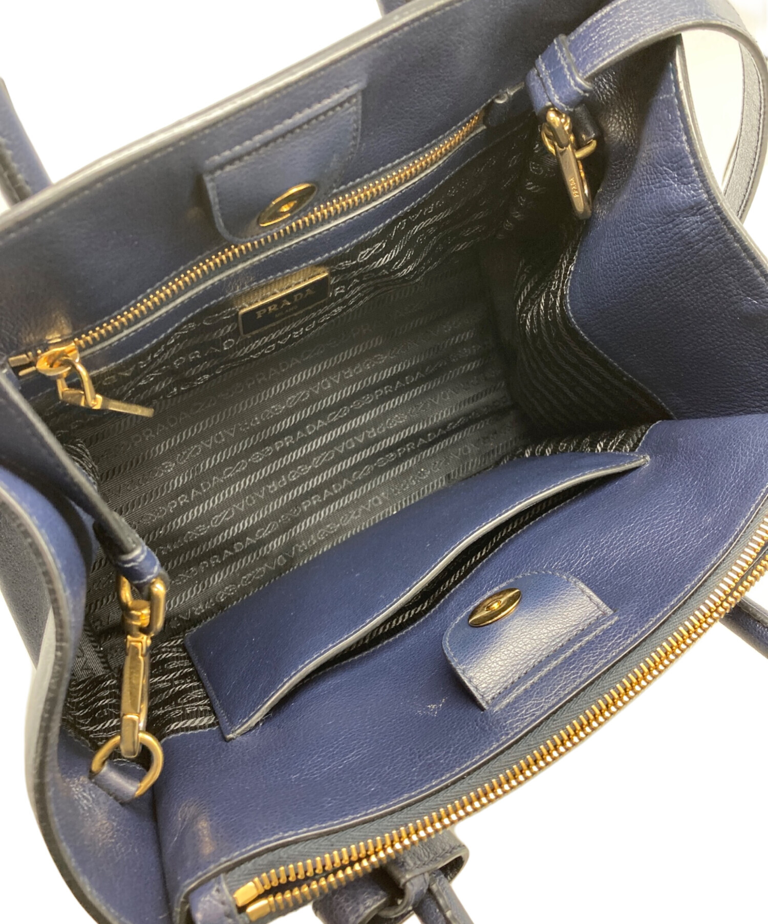 プラダ　ハンドバッグ　GLACE CALF RABBIT ショルダー　2way PRADA - プラダ ハンドバッグ GLACE CALF RABBIT ショルダー 2wayの