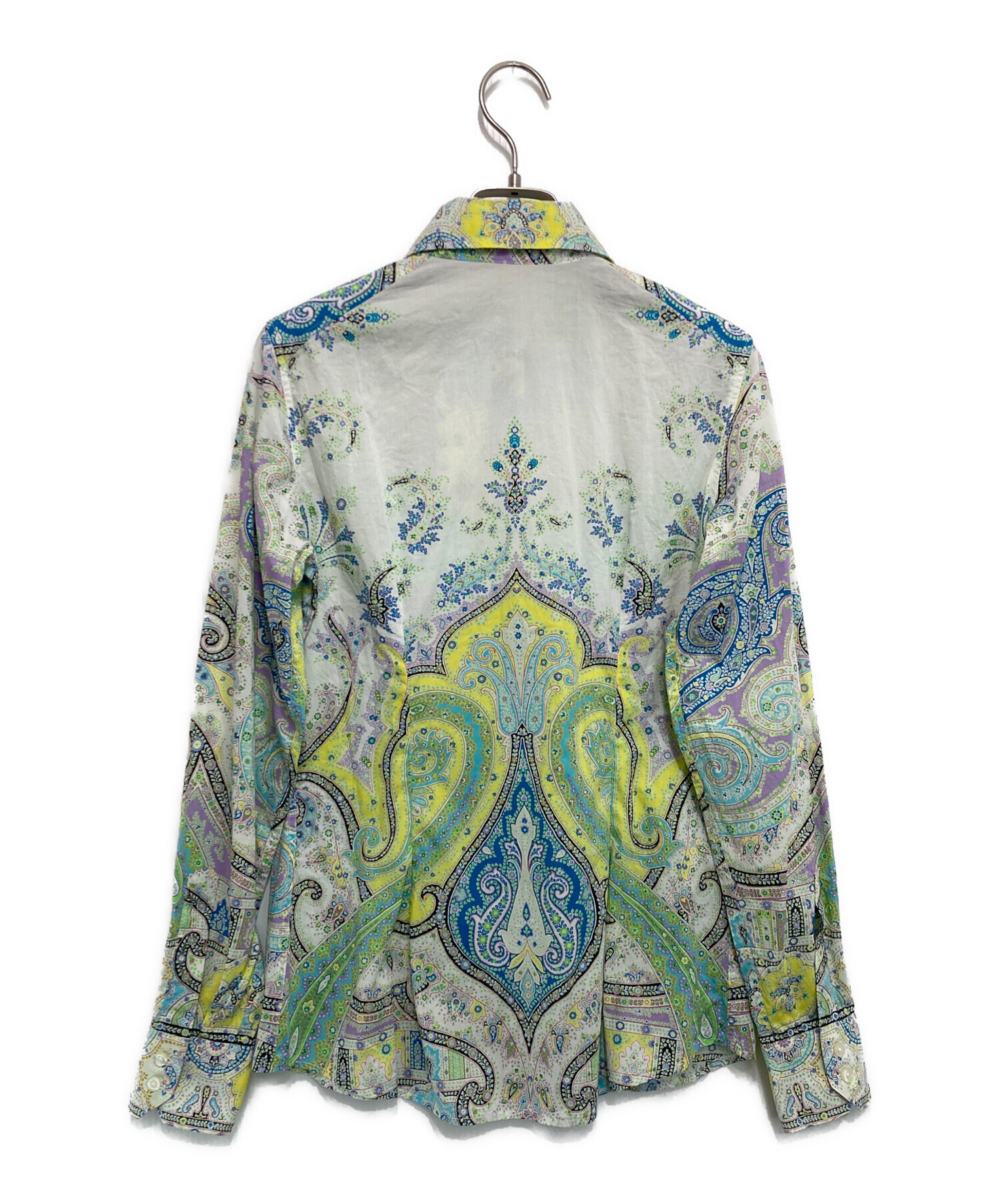 ETRO ペイズリー柄 長袖シャツ 水色ネック40新品 中古・古着通販】ETRO (エトロ) ペイズリー柄長袖シャツ マルチカラー