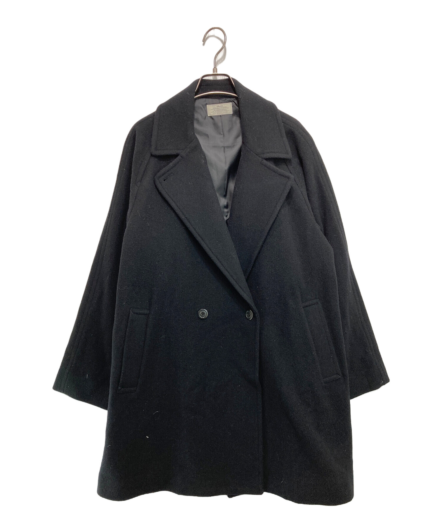 ジャーナルスタンダードレリューム 尾州ウールモッサWブレストハーフコート 黒 中古・古着通販】JOURNAL STANDARD relume (ジャーナルスタンダード