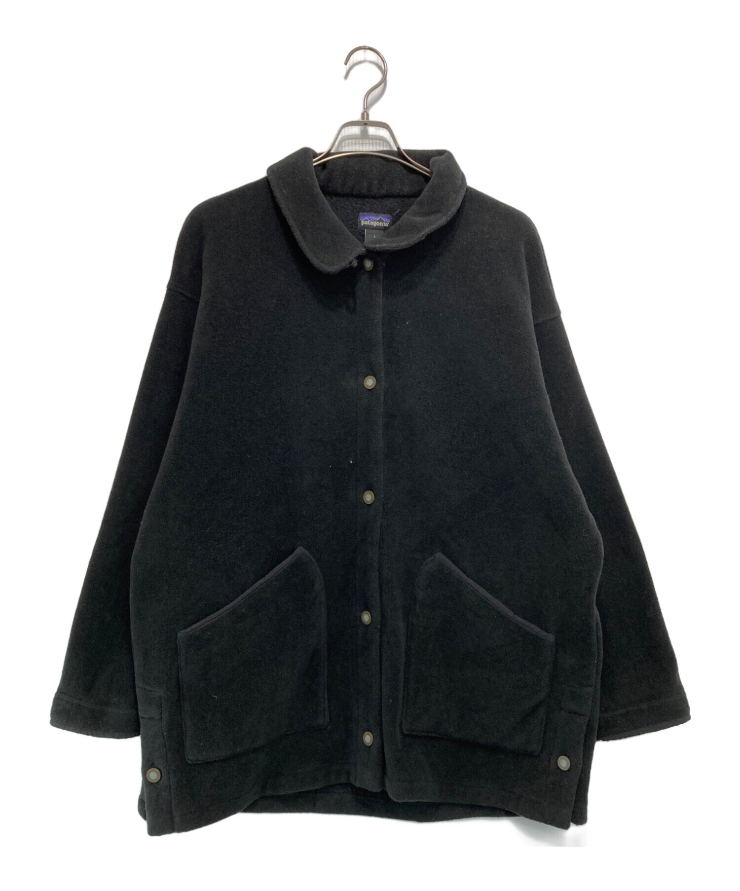 たむ patagonia パタゴニア シャーリングコート 黒 L 古着 98s USA製 Patagonia 名作 シンチラ フリース シャーリング
