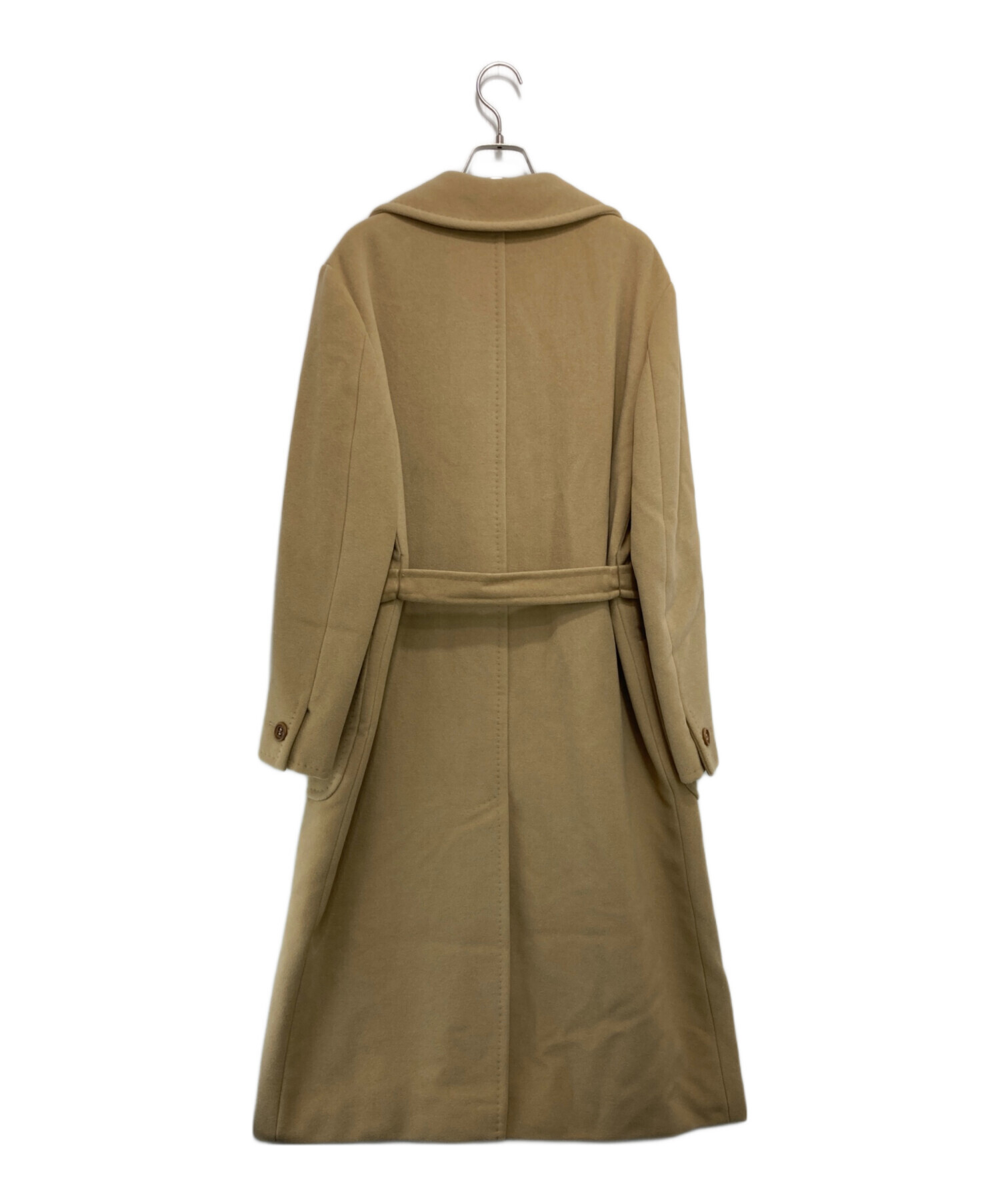 MaxMara ベージュ シルク、アンゴラ混ウールロングコート 中古・古着通販】MaxMara (マックスマーラ) ウール混アンゴラコート