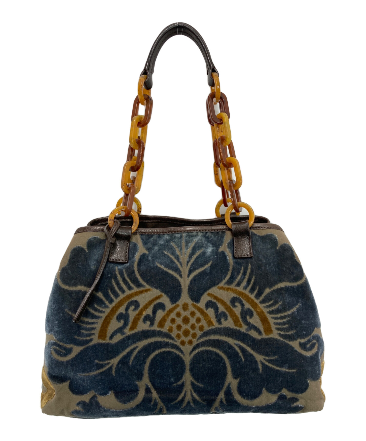 MIU MIU　ハンドバッグ　ベロア 中古・古着通販】MIU MIU (ミュウミュウ) ベロアプリントバッグ マルチ