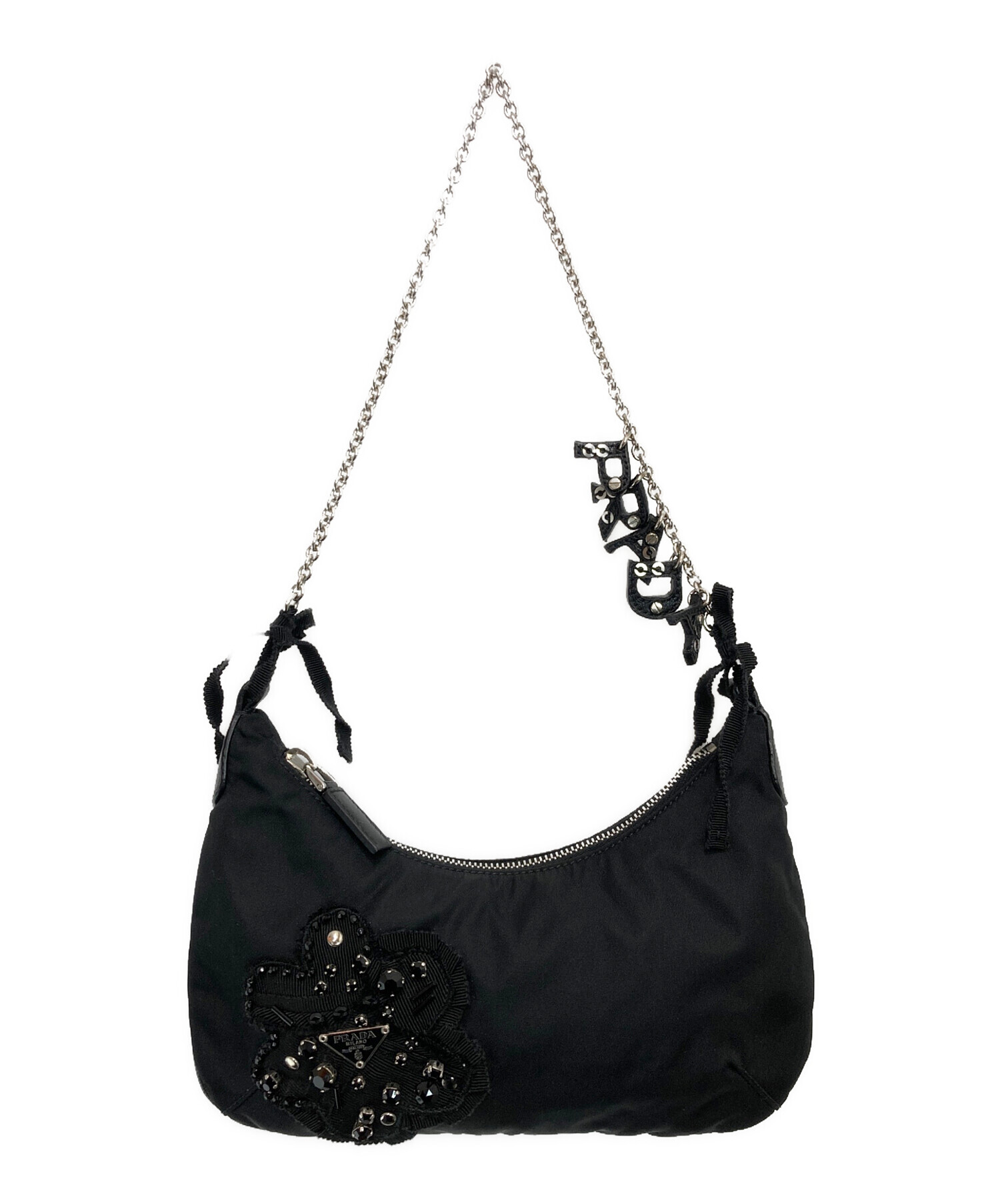 中古・古着通販】PRADA (プラダ) チェーンショルダー付きビジュー