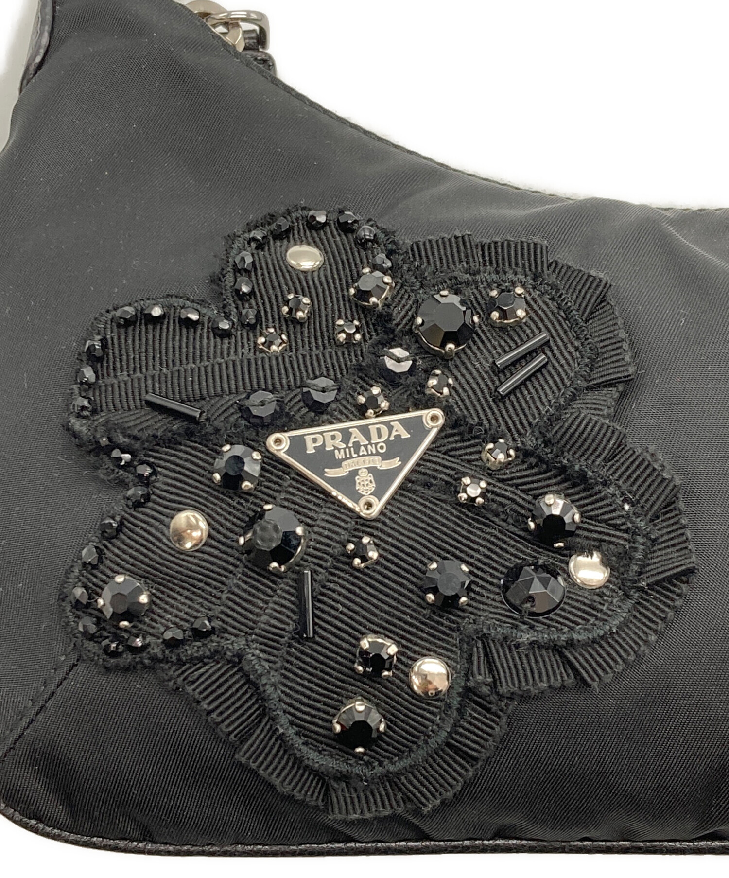 中古・古着通販】PRADA (プラダ) チェーンショルダー付きビジュー