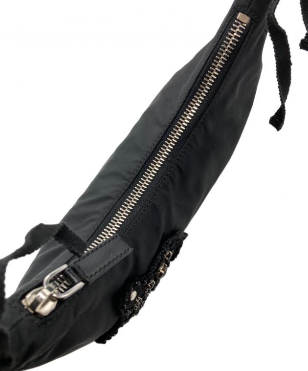 PRADA ナイロンバッグ 中古・古着通販】PRADA (プラダ) チェーンショルダー付きビジュー