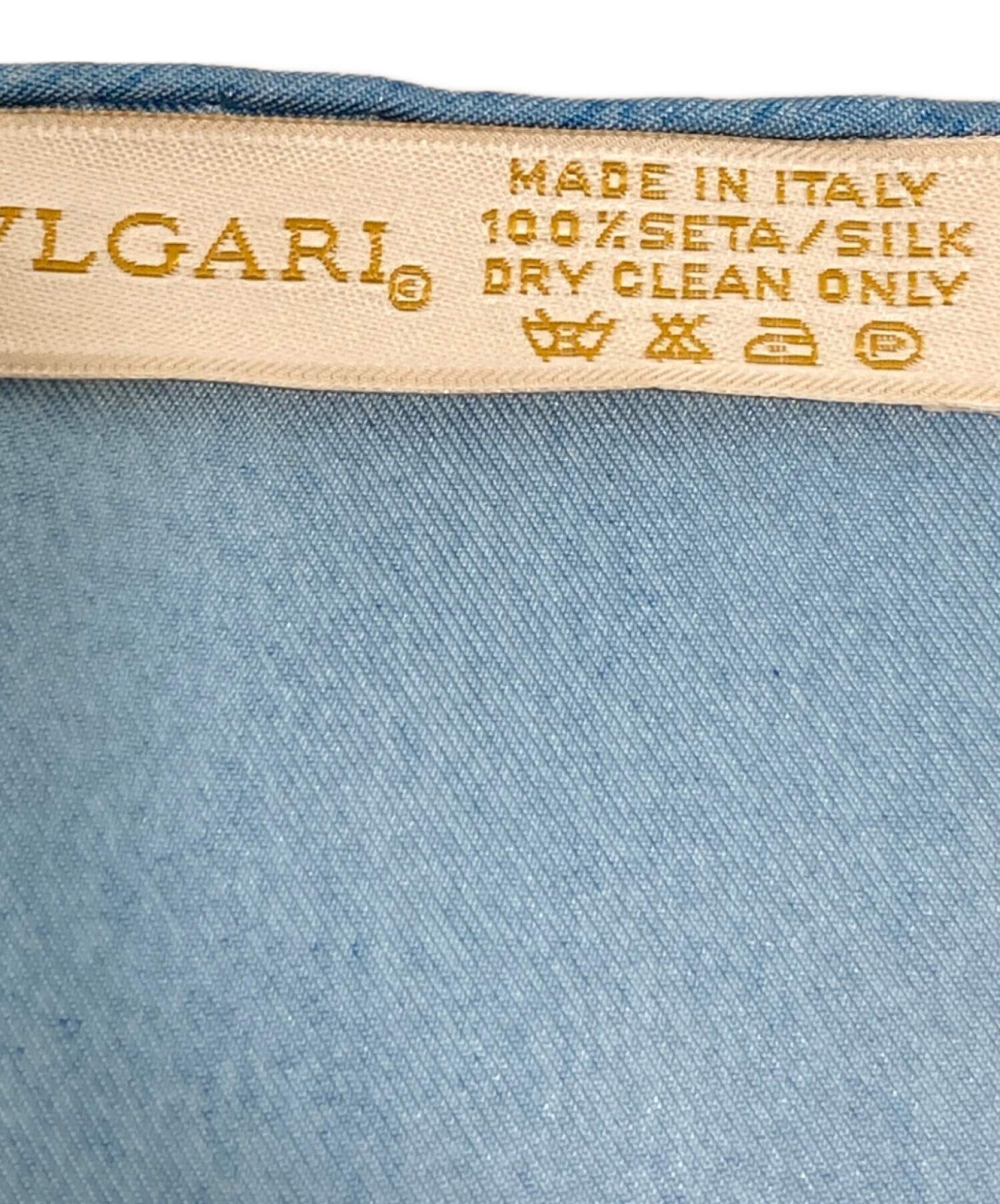 中古・古着通販】BVLGARI (ブルガリ) シルクスカーフ ホワイト×スカイ