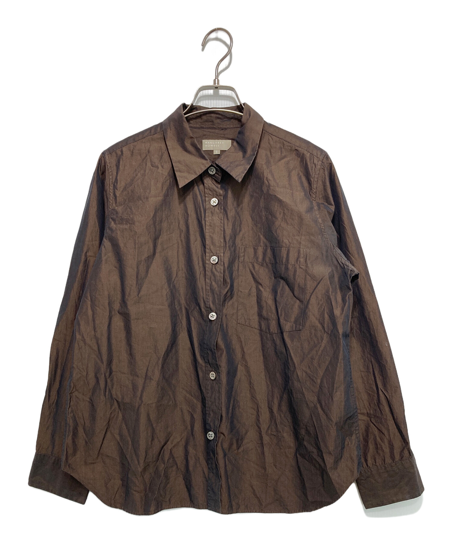 マーガレットハウエル　ビッグカラー　長袖シャツ 中古・古着通販】MARGARET HOWELL (マーガレットハウエル) 長袖シャツ