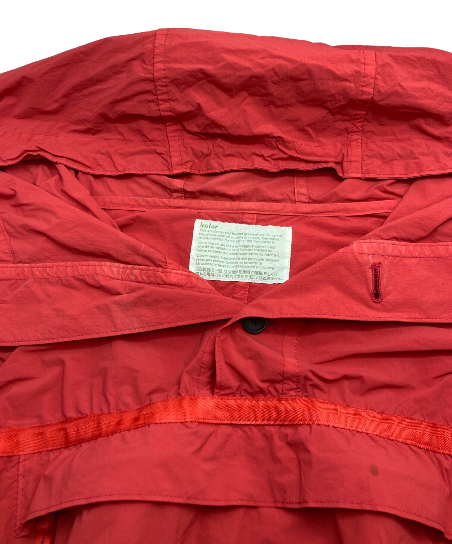 中古・古着通販】KOLOR (カラー) DYED NYLON PULLOVER ANORAK レッド