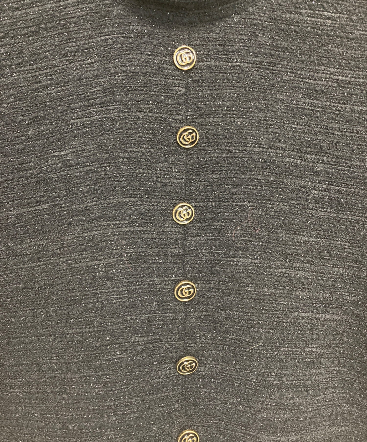 中古・古着通販】GUCCI (グッチ) ラメツイードドレス ブラック サイズ
