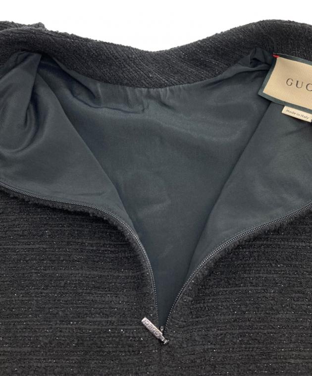 中古・古着通販】GUCCI (グッチ) ラメツイードドレス ブラック サイズ