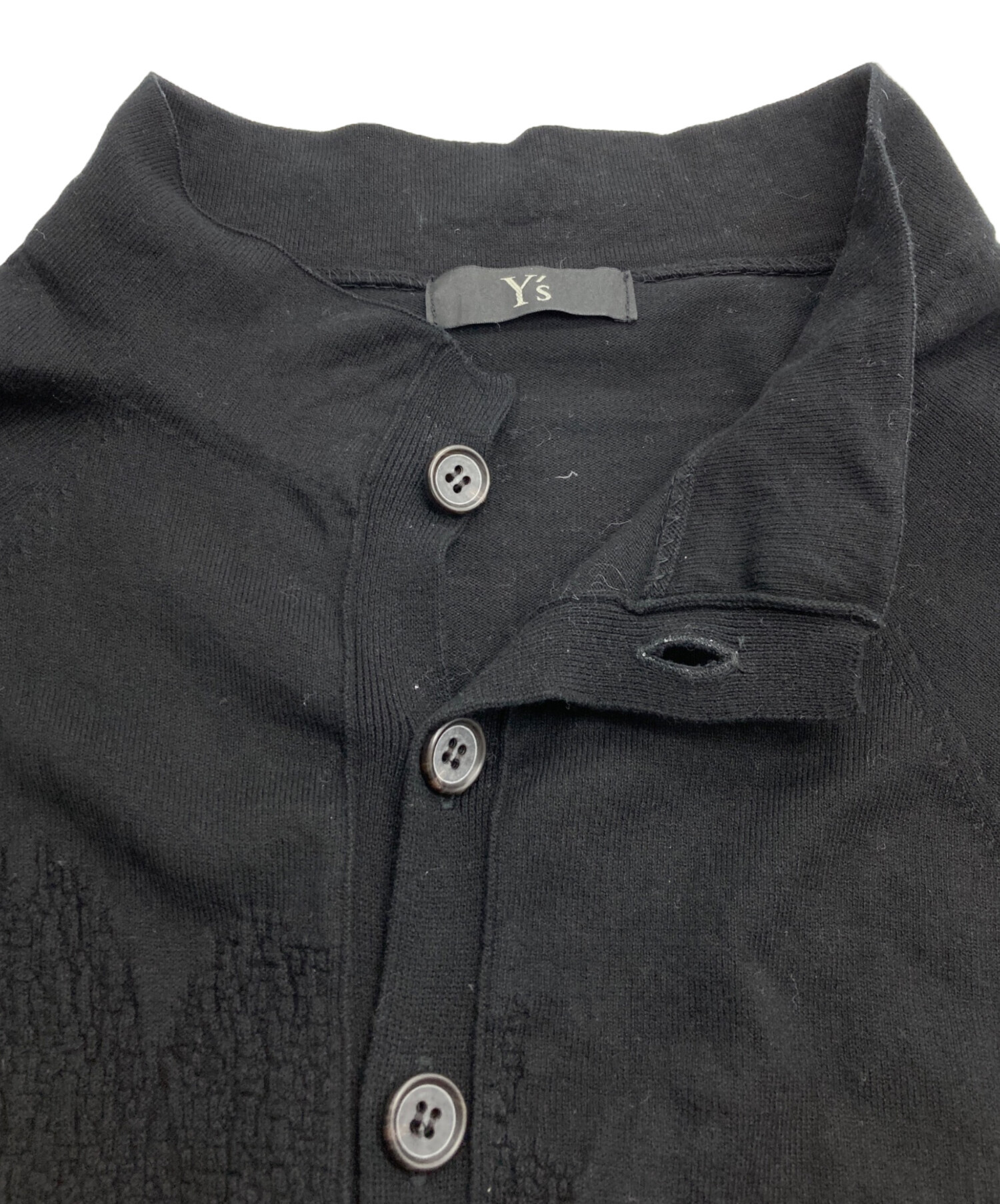 中古・古着通販】Y's (ワイズ) デザインカーディガン ブラック サイズ