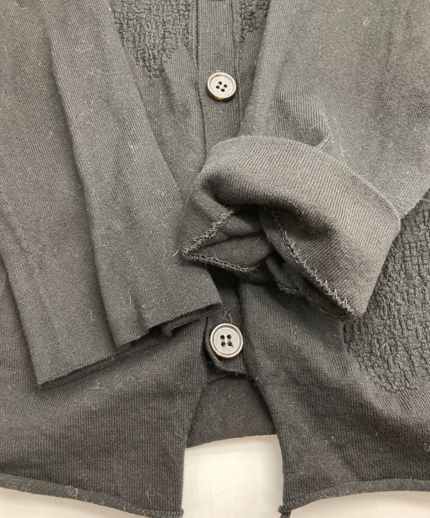 中古・古着通販】Y's (ワイズ) デザインカーディガン ブラック サイズ