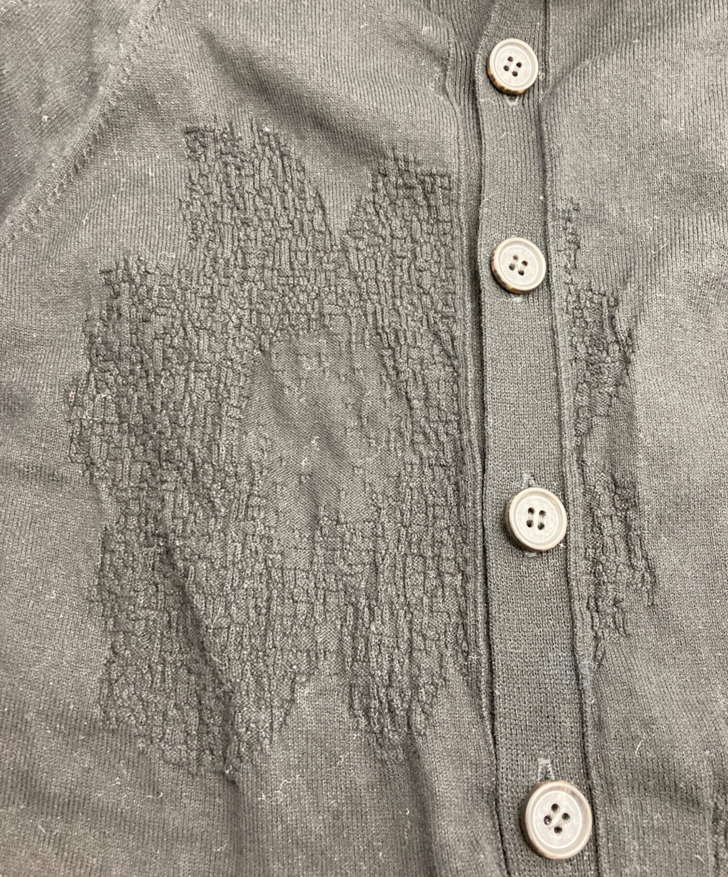 中古・古着通販】Y's (ワイズ) デザインカーディガン ブラック サイズ