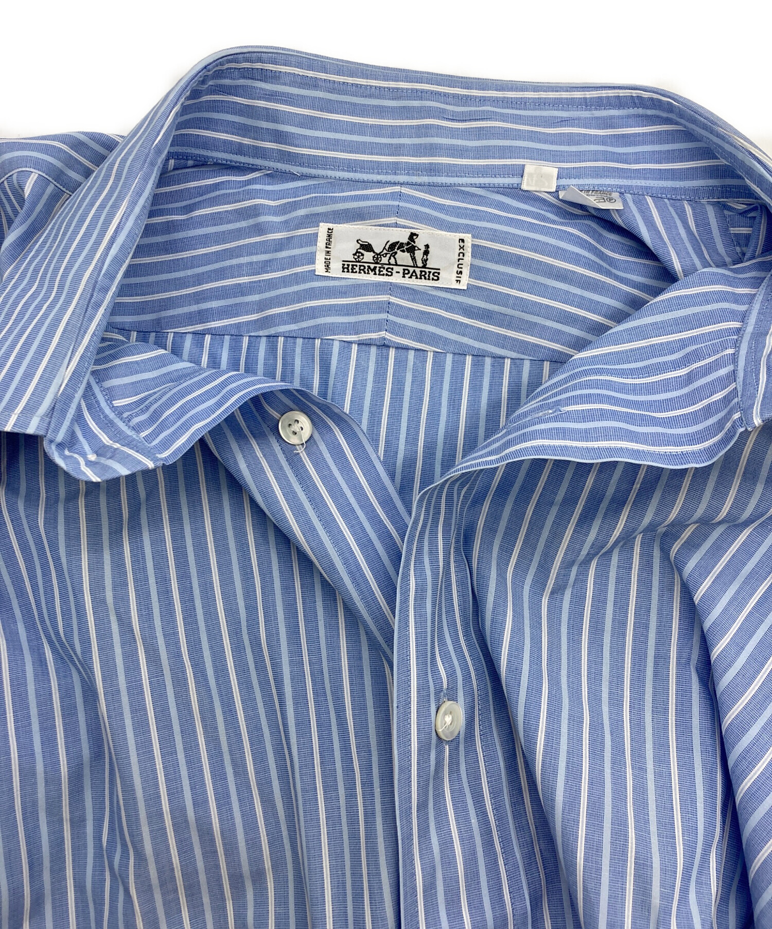 中古・古着通販】HERMES (エルメス) セリエボタンストライプシャツ