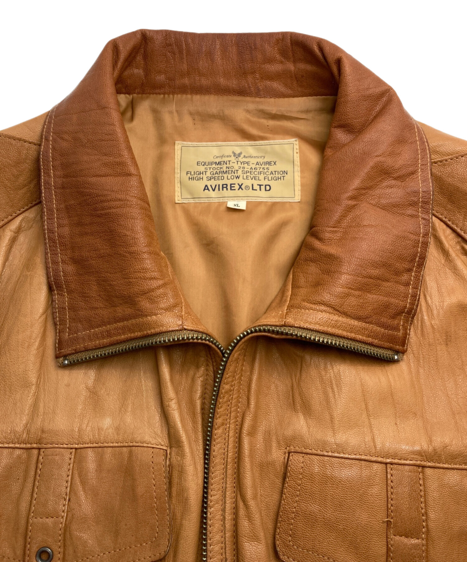 中古・古着通販】AVIREX (アヴィレックス) レザージャケット ブラウン