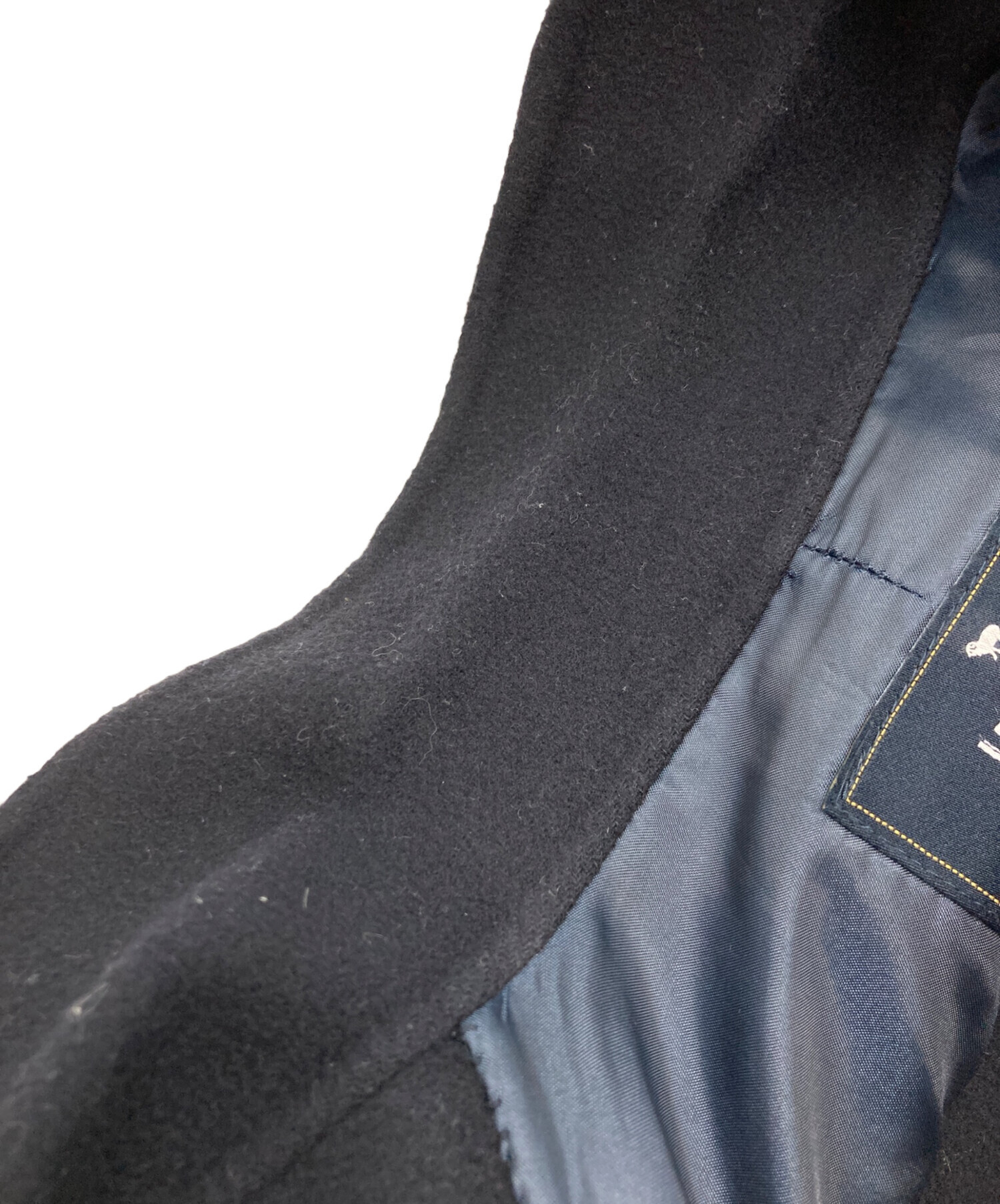 HAMILTON WOOLダブルフェイスウールチェスターコート ネイビー 中古