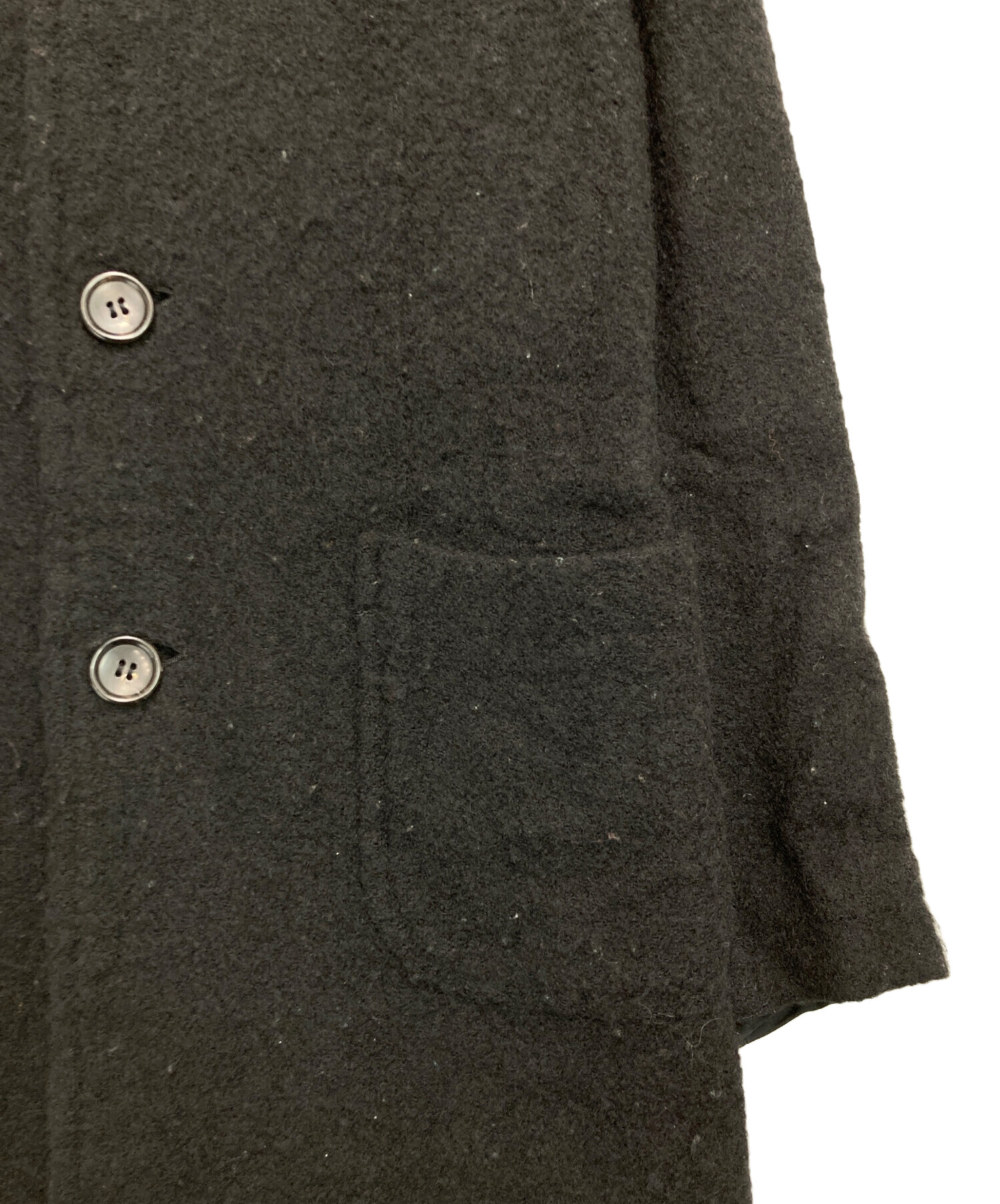 トリココムデギャルソン アルパカ混ウールコート Pコート 軽量 ブラック S 中古・古着通販】tricot COMME des GARCONS (トリココムデギャルソン