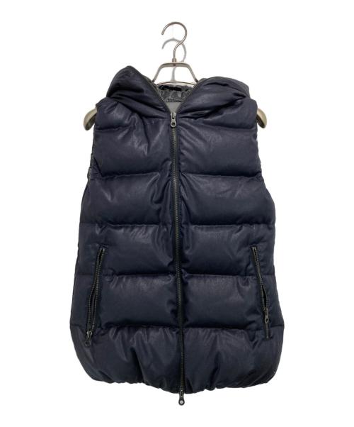 DUVETICA ネイビー フード付きダウンベスト サイズ40 中古・古着通販】DUVETICA (デュベティカ) ダウンベスト ネイビー
