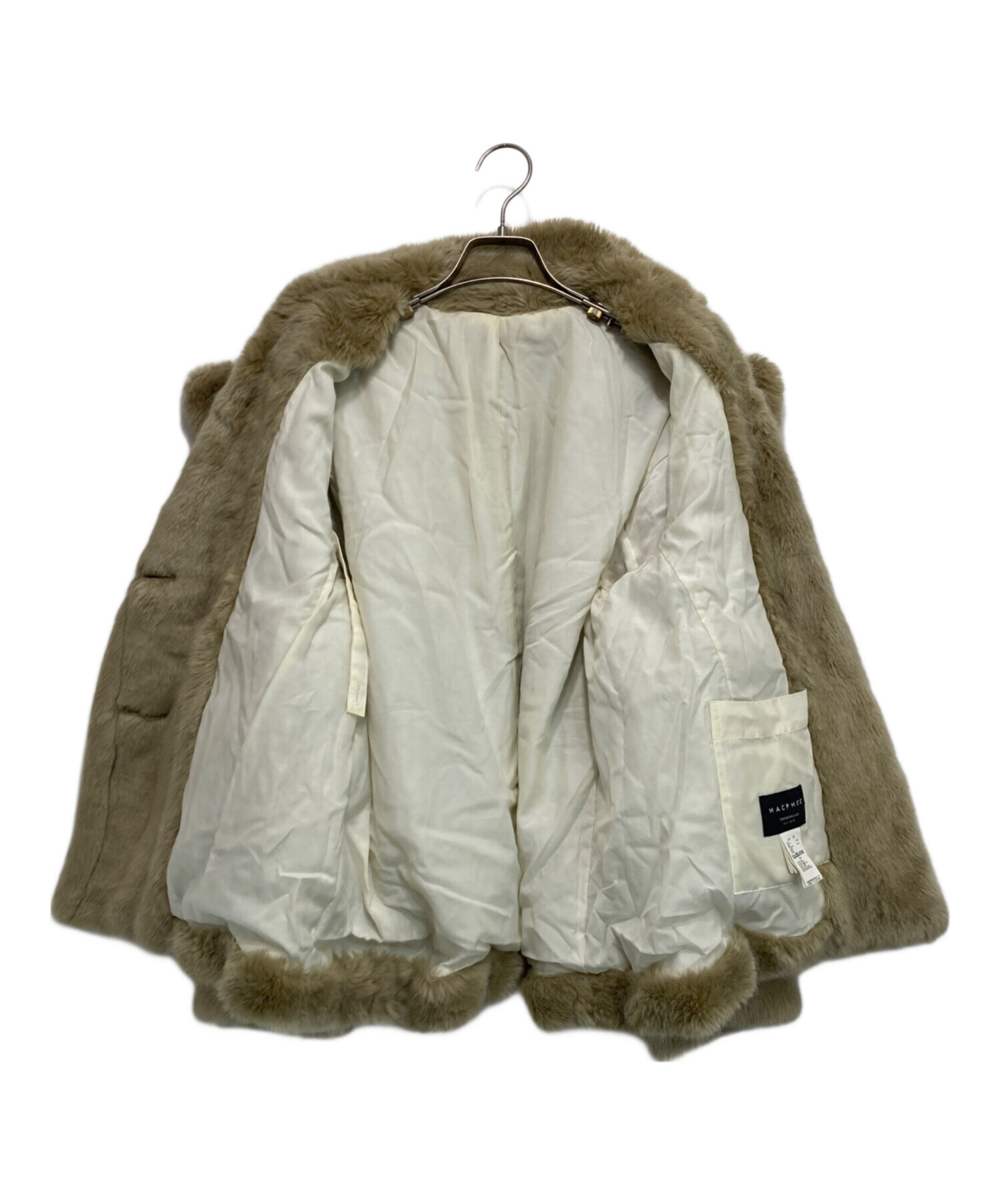 中古・古着通販】MACPHEE (マカフィー) エコファーコート ベージュ 