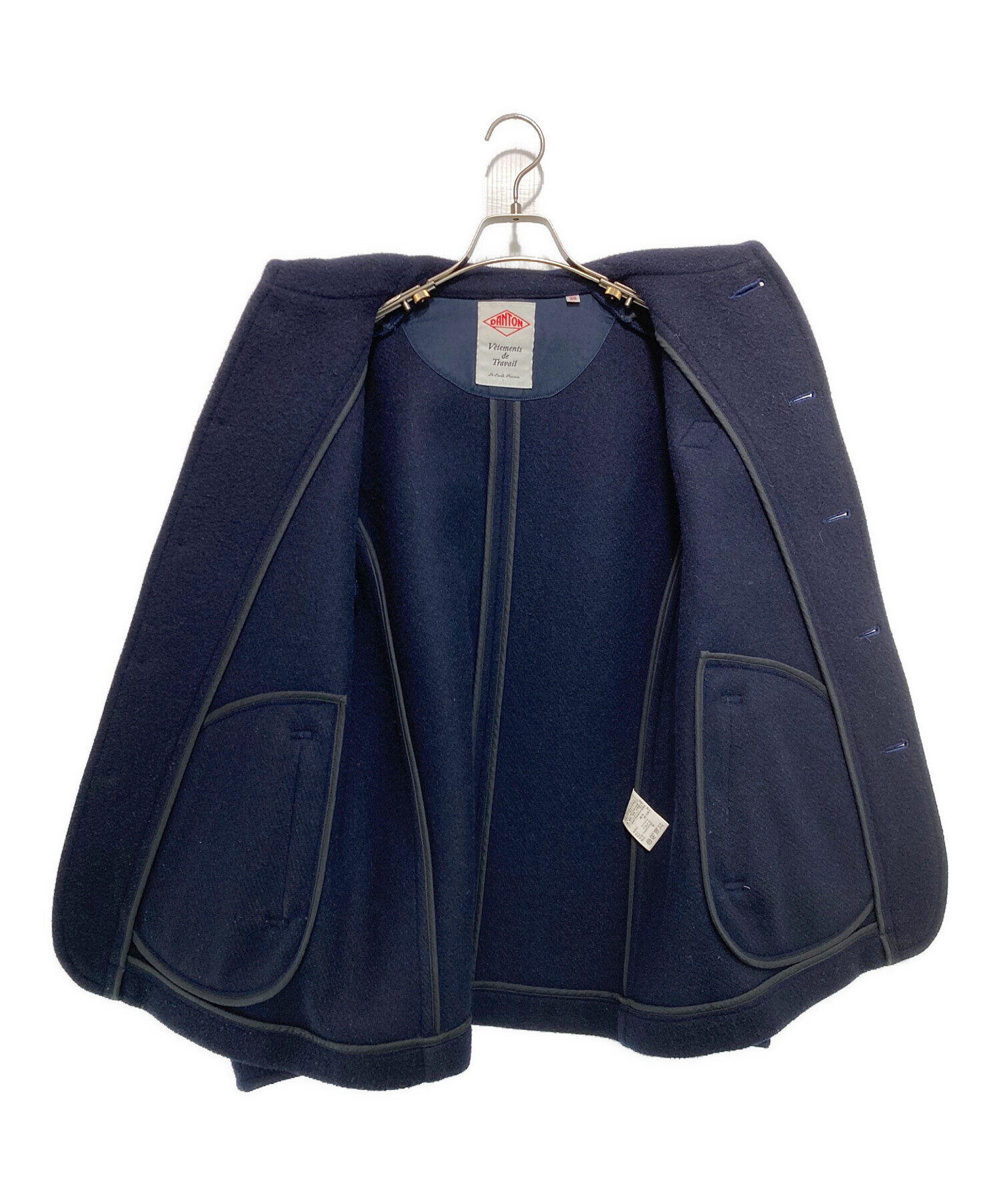 DANTON ウールモッサ シングルジャケット ネイビー38 中古・古着通販】DANTON (ダントン) ウールモッサ シングルジャケット