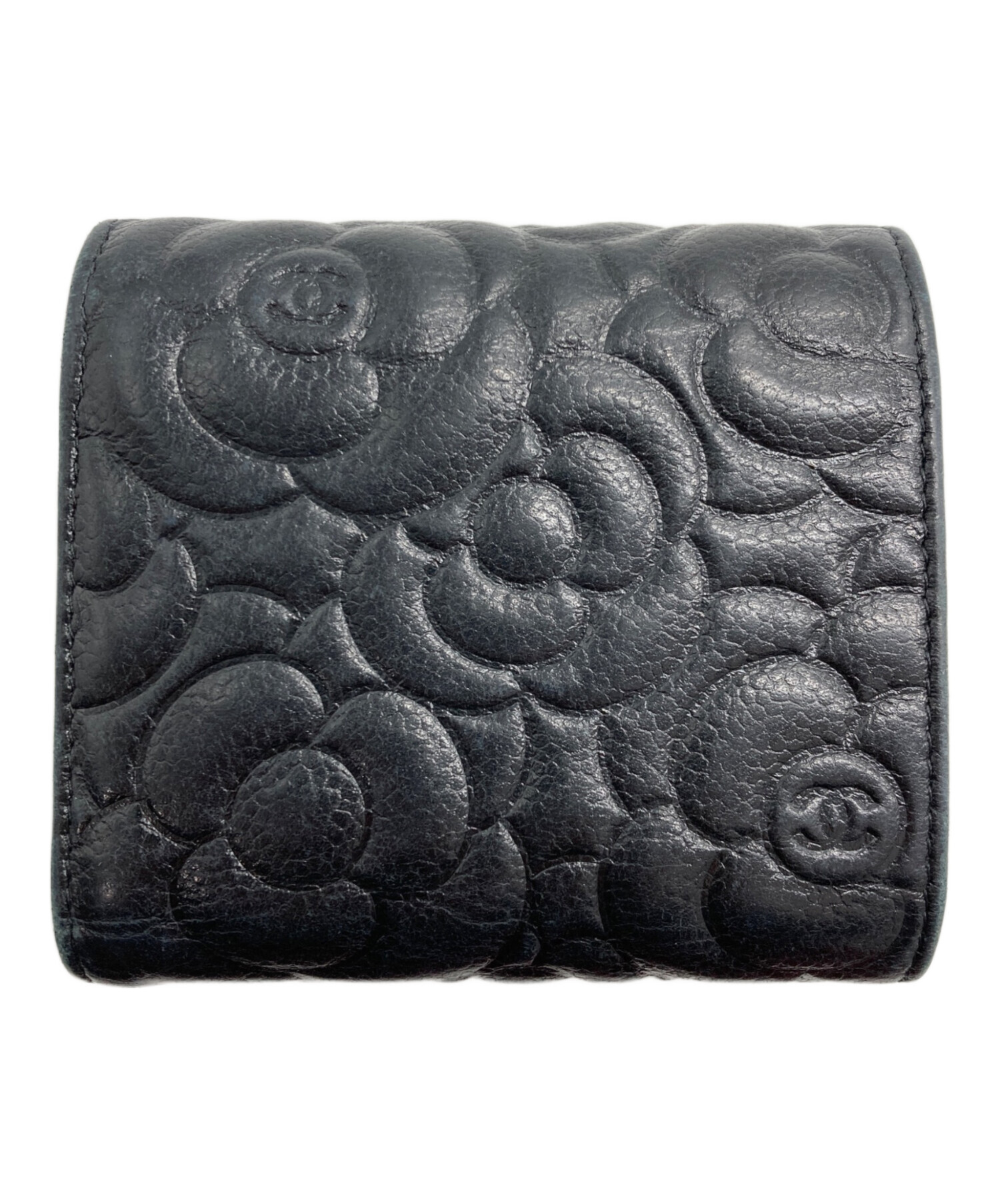 中古・古着通販】CHANEL (シャネル) カメリア キャビアスキン3つ折り 