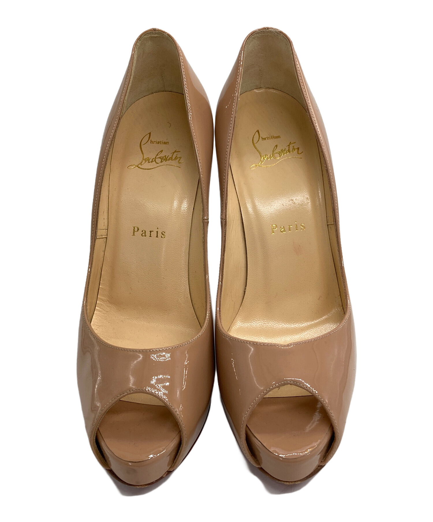 Christian Louboutin クリスチャンルブタン パンプス 合成繊維 ベージュ レディース 22 木目柄【古着】【中古】 Christian Louboutin（クリスチャンルブタン）パンプス ベージュ