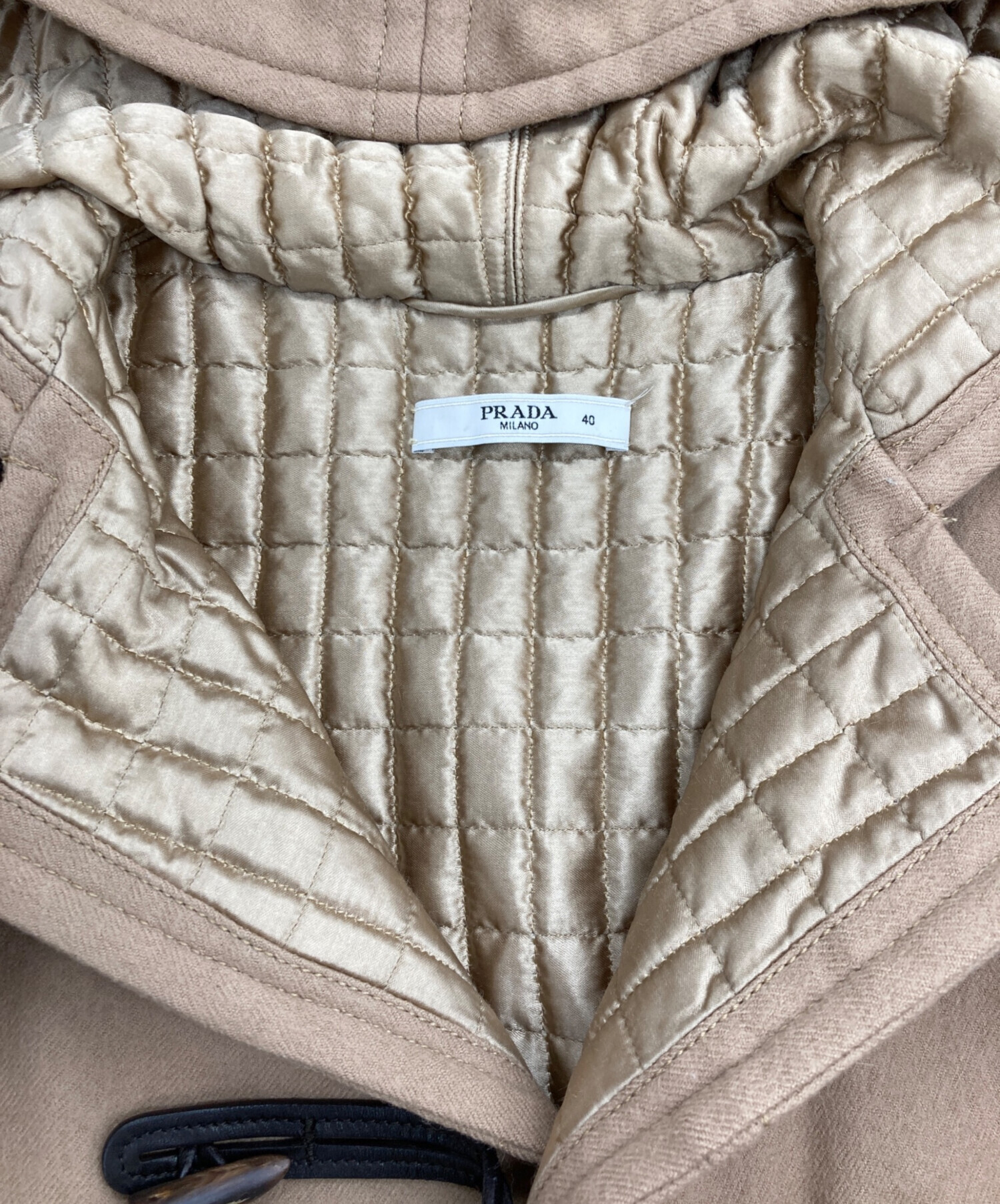 中古・古着通販】PRADA (プラダ) 裏キルトダッフルコート ベージュ