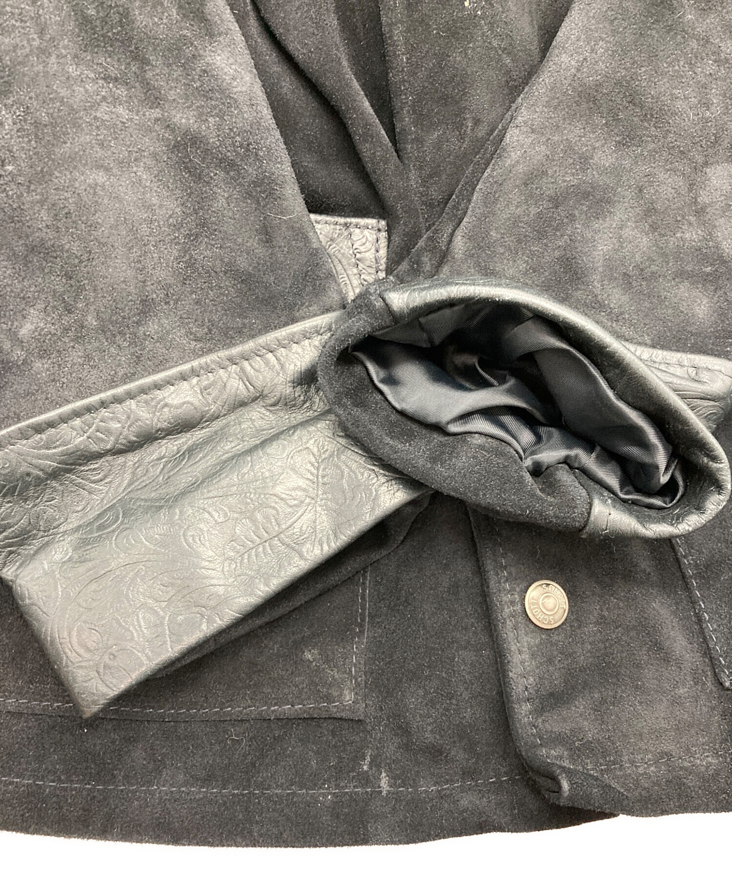 Schott スエードジャケット USA製 サイズ36 中古・古着通販】Schott (ショット) カービングレザー×スエード