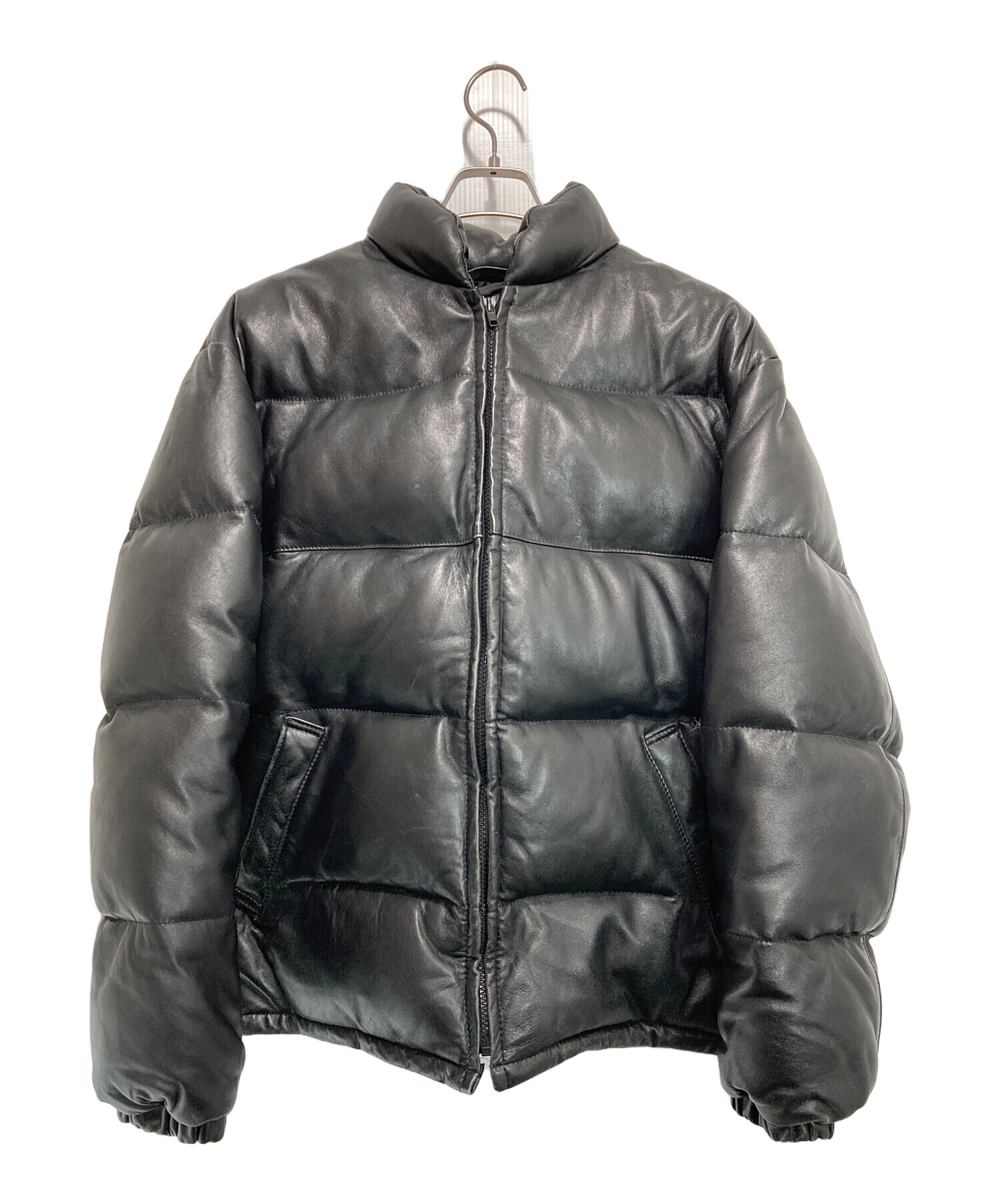 中古・古着通販】Schott (ショット) レザーダウンジャケット ブラック