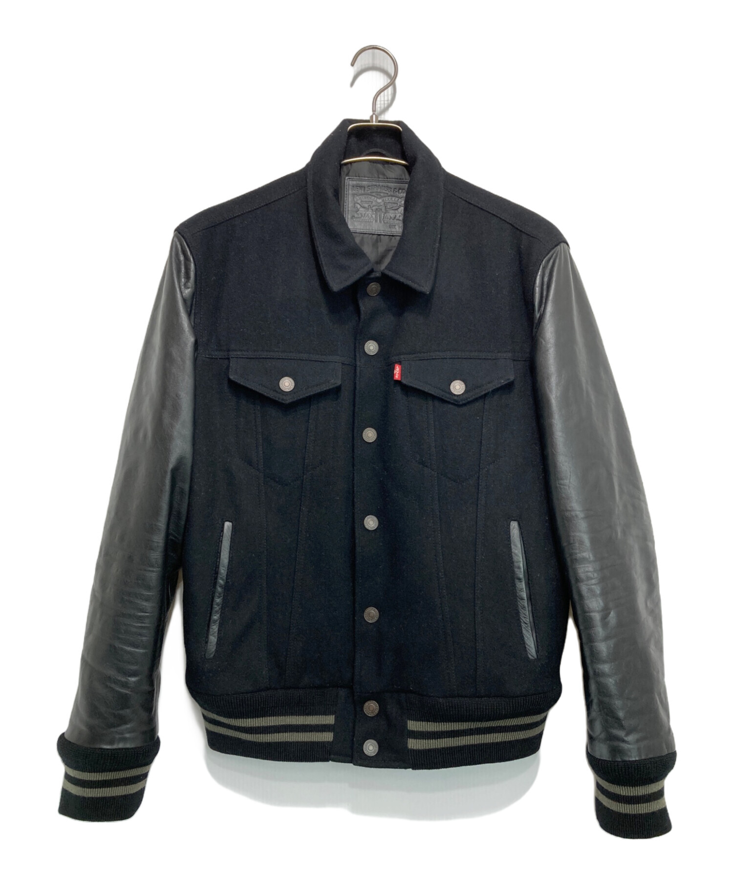 中古・古着通販】LEVI'S (リーバイス) レザー切替スタジャン ブラック