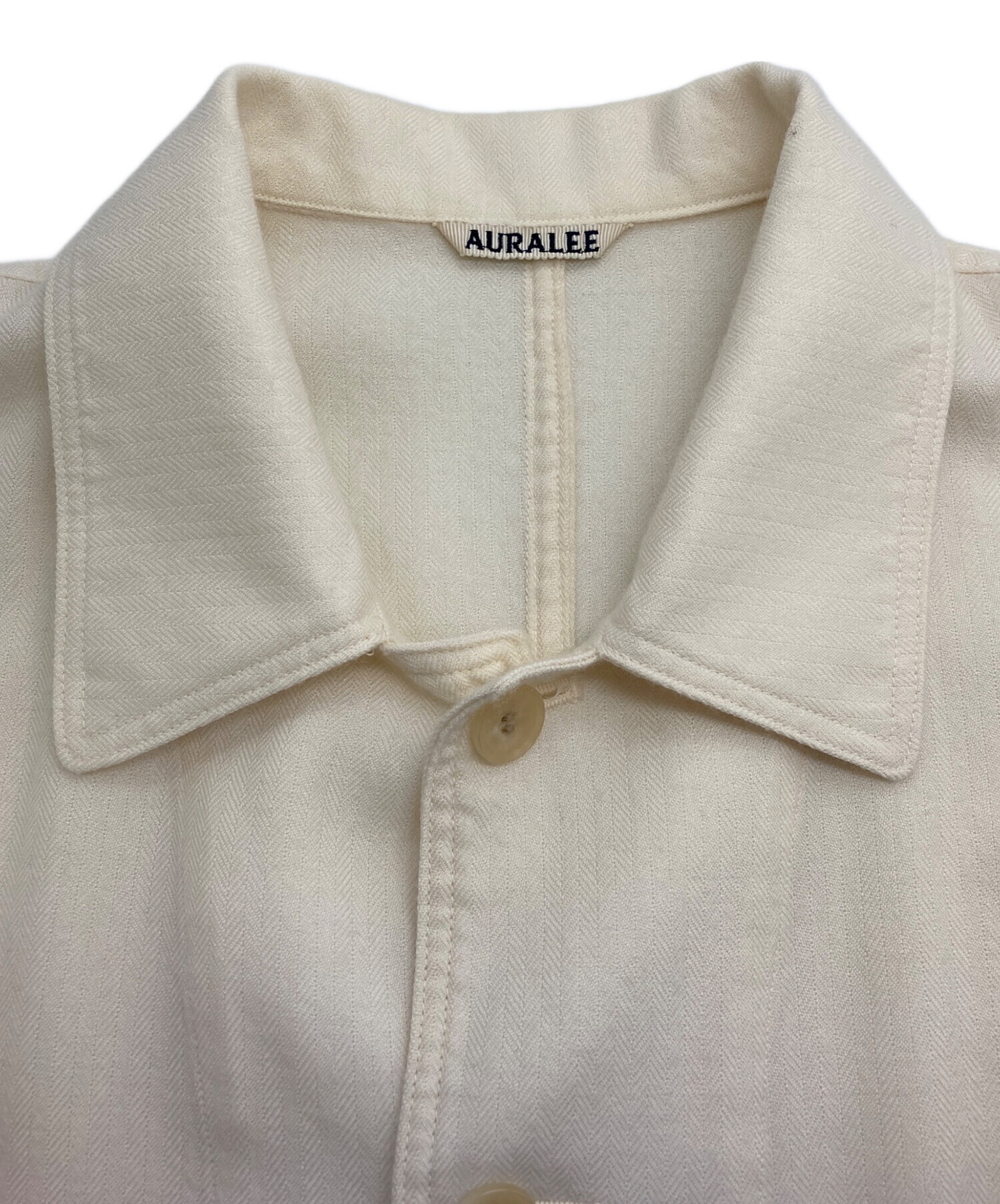 中古・古着通販】AURALEE (オーラリー) ホワイトカシミヤヘリンボーン