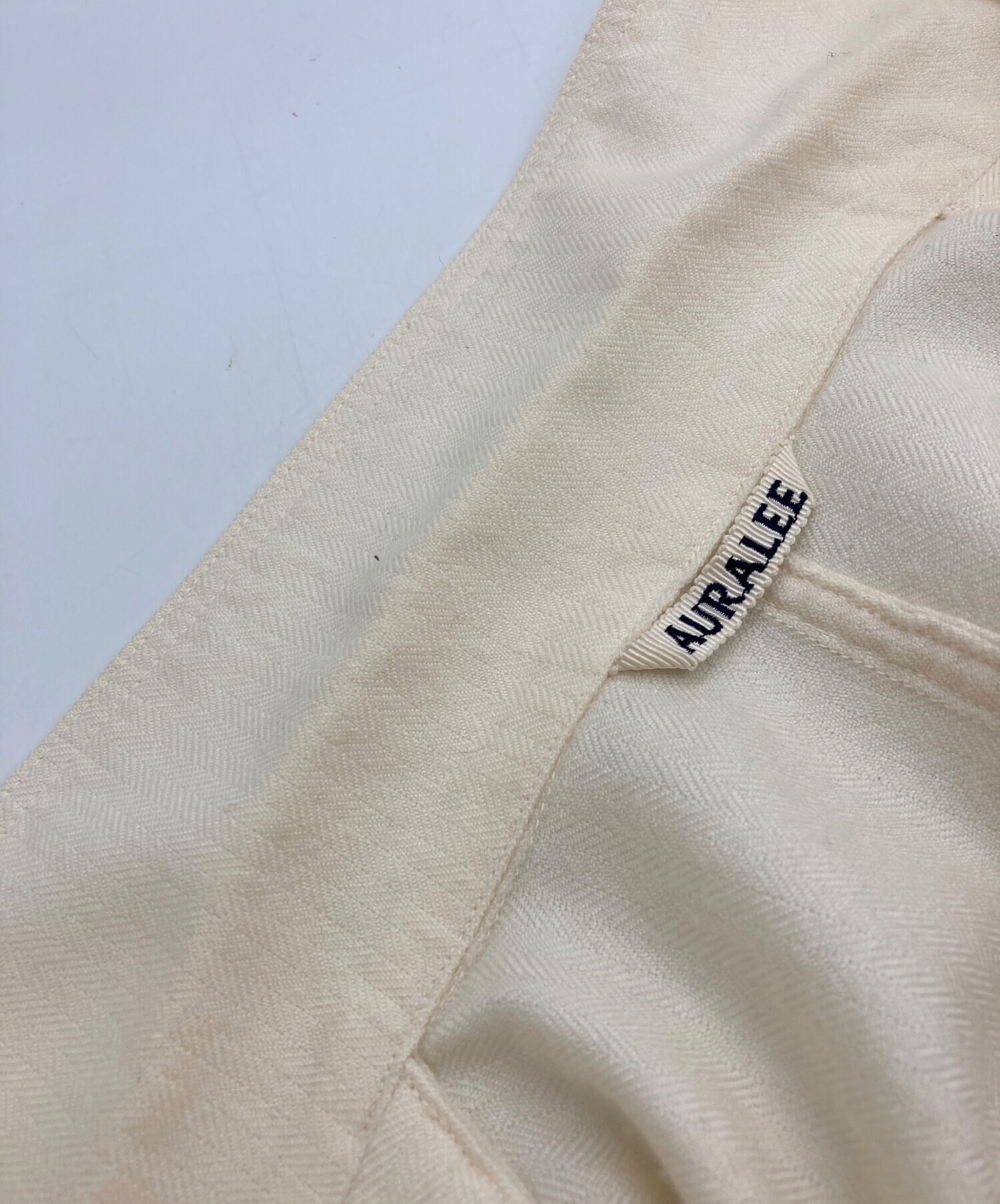 中古・古着通販】AURALEE (オーラリー) ホワイトカシミヤヘリンボーン