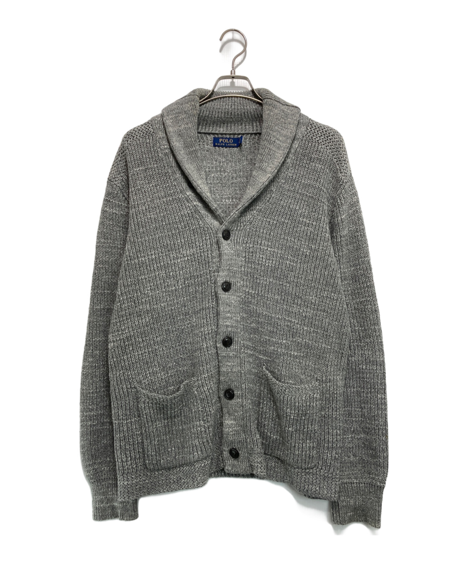 POLO RALPH LAURENグレーコットンクルーネックカーディガンM新品 中古・古着通販】POLO RALPH LAUREN (ポロ・ラルフローレン) ショール