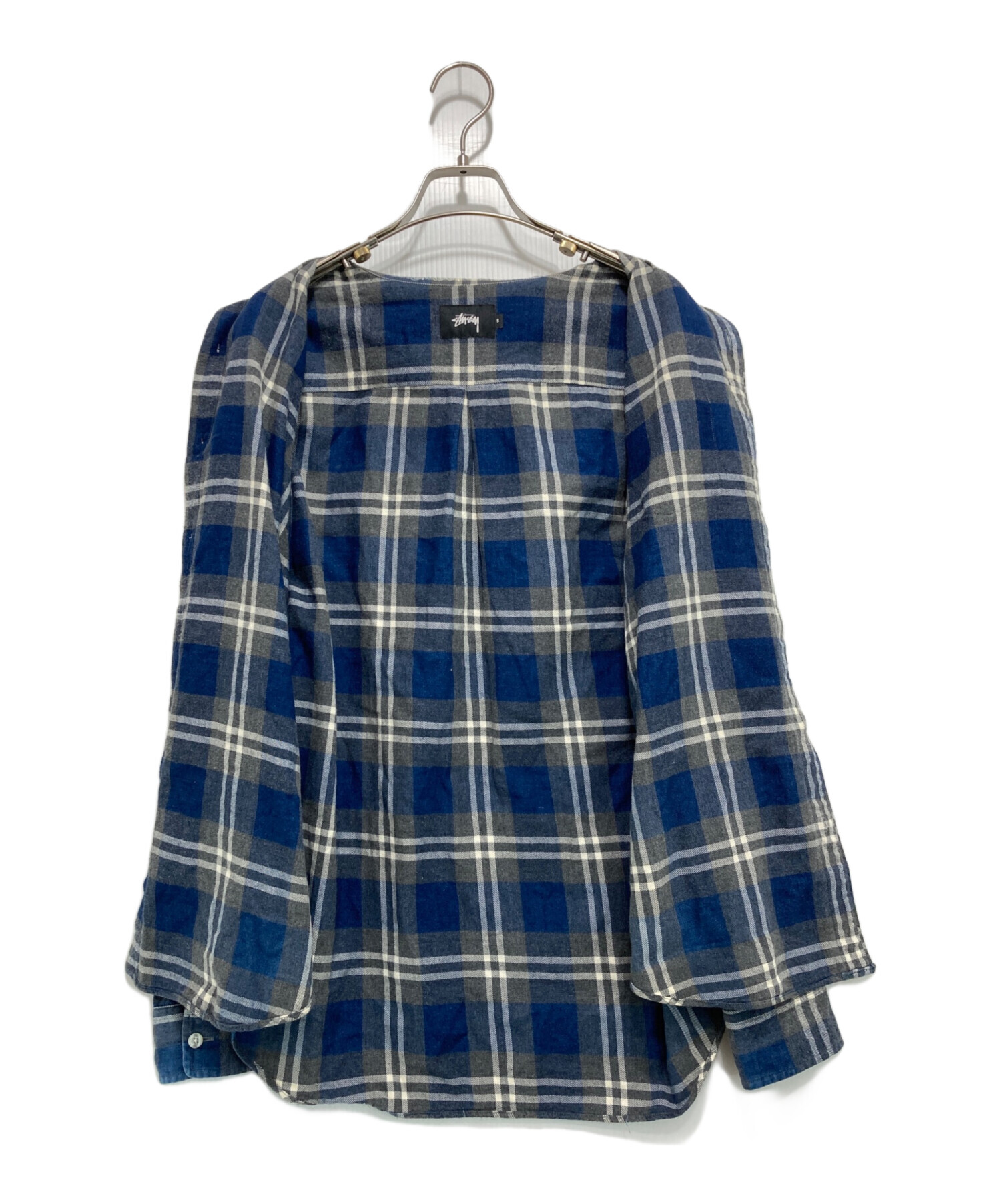中古・古着通販】stussy (ステューシー) チェックネルシャツ ブルー