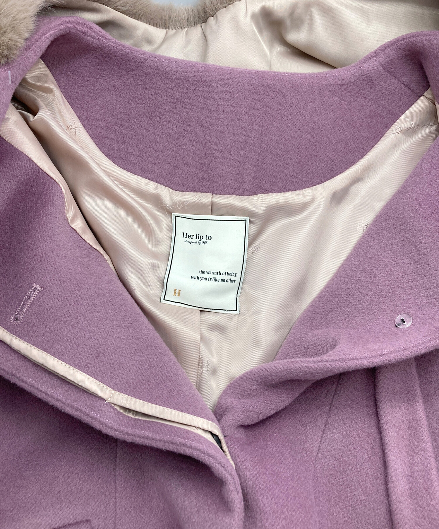 中古・古着通販】HER LIP TO (ハーリップトゥ) ファー付きウール混