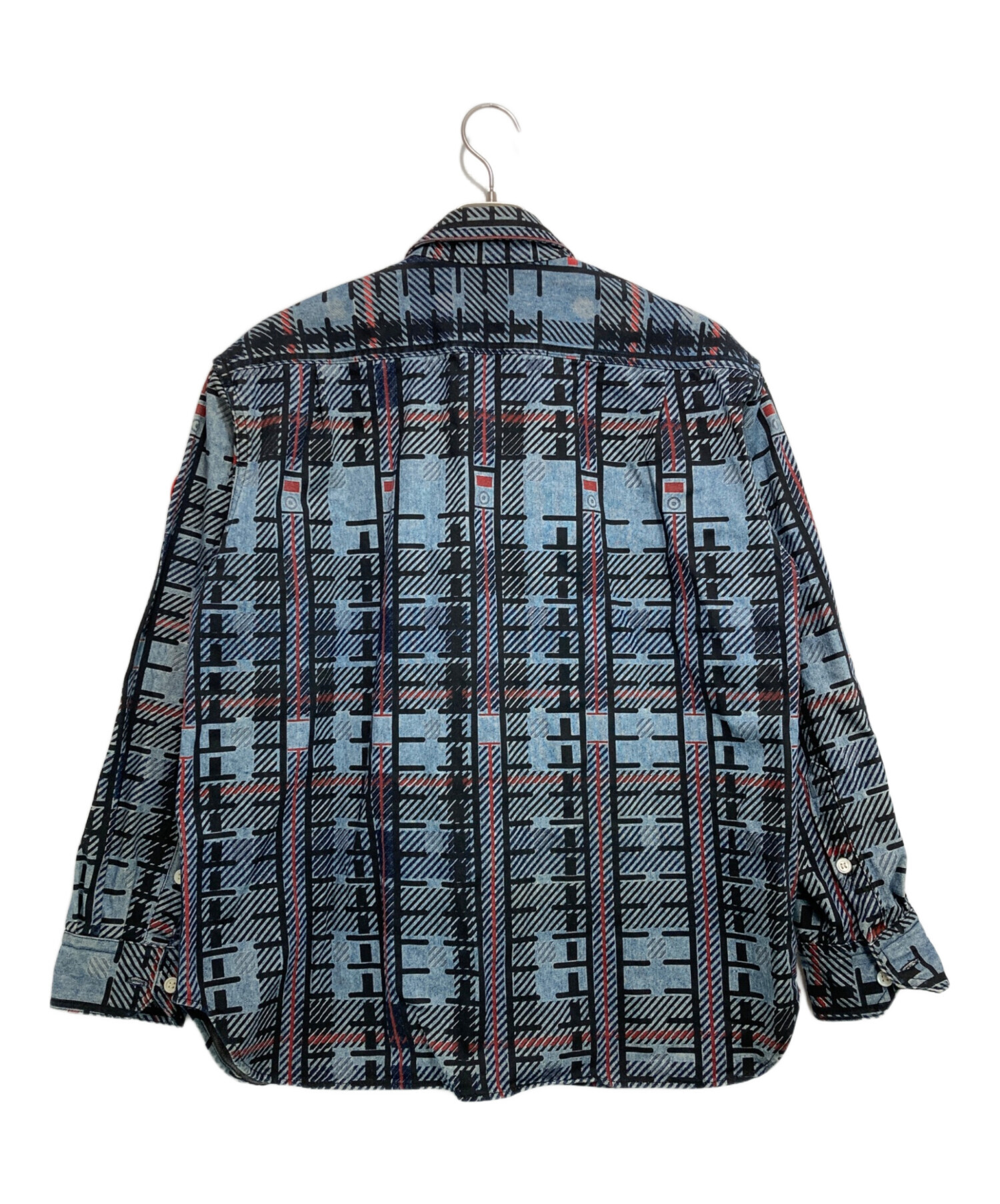 C.E シーイー カジュアルシャツ メンズ 【古着】【中古】 中古・古着通販】C.E (シーイー) CHECK PRINT DENIM SHIRT インディゴ