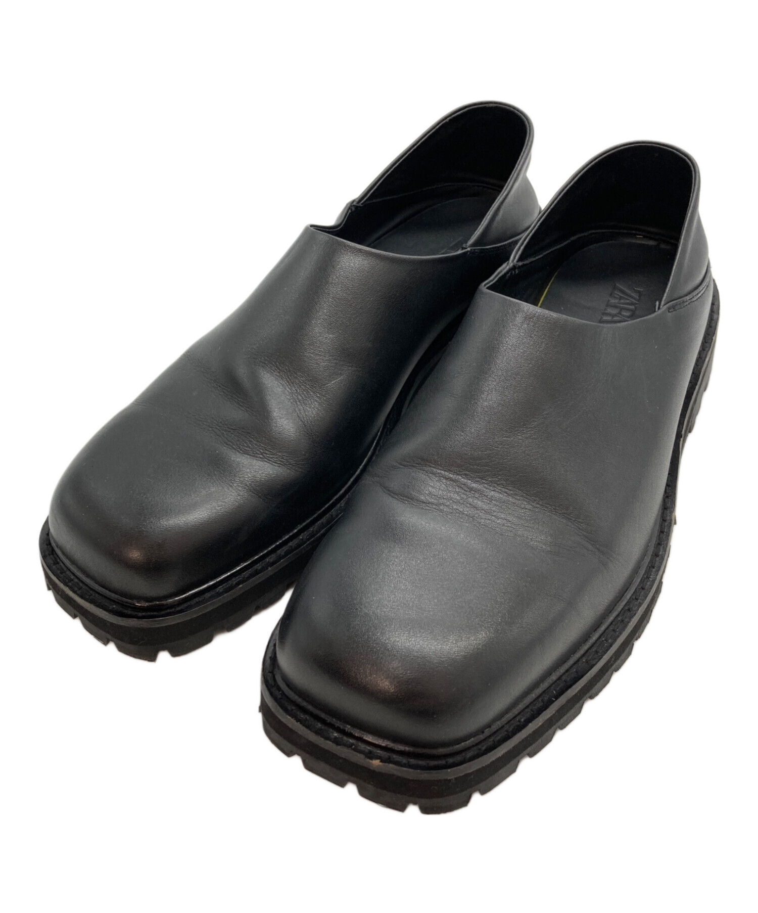 中古・古着通販】ZARA (ザラ) スクエアトゥスリッポン ブラック サイズ