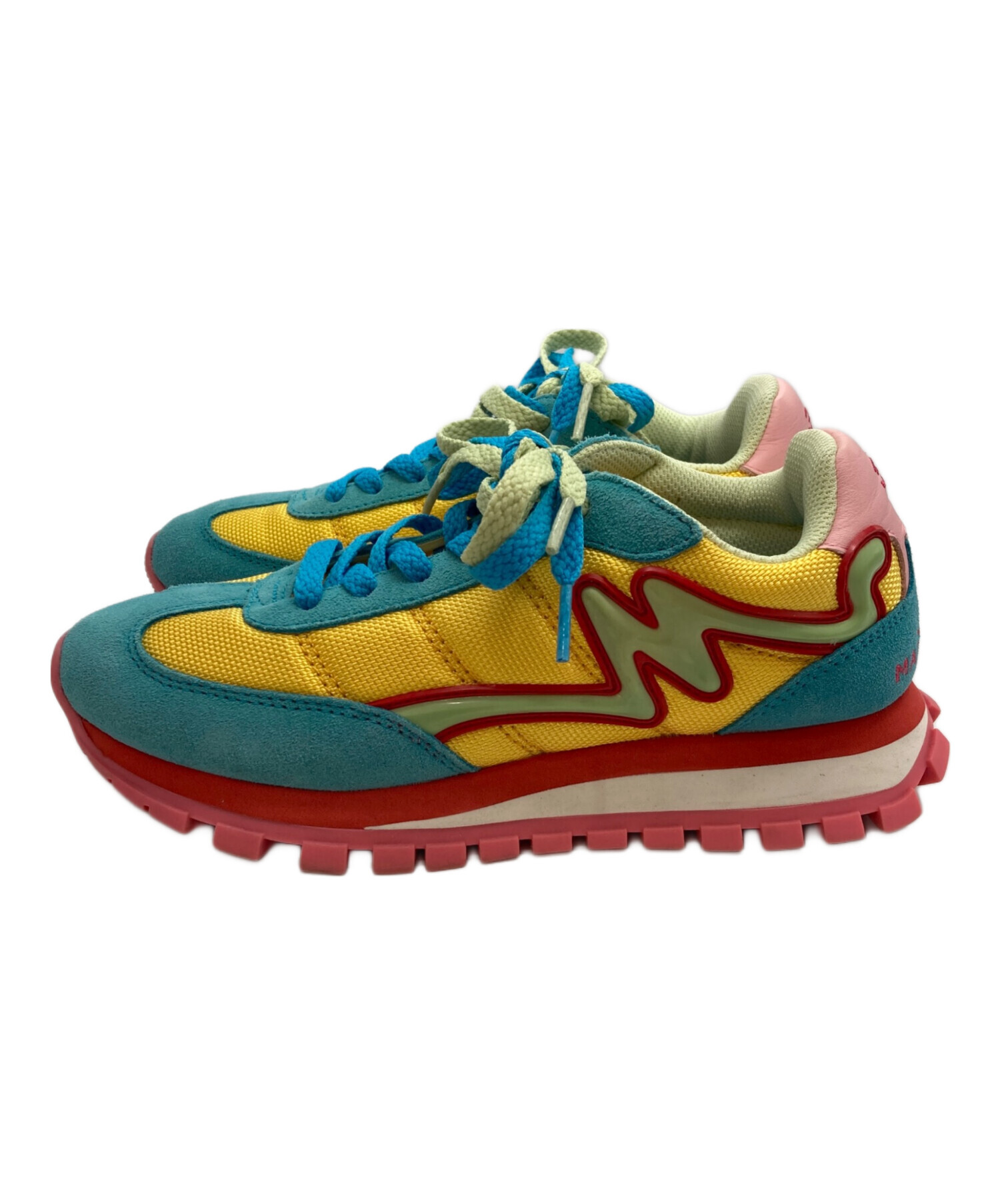 THE JOGGER MARC JACOBS スニーカー 36 黒/ピンク/黄 中古・古着通販】MARC JACOBS (マークジェイコブズ) THE JOGGER