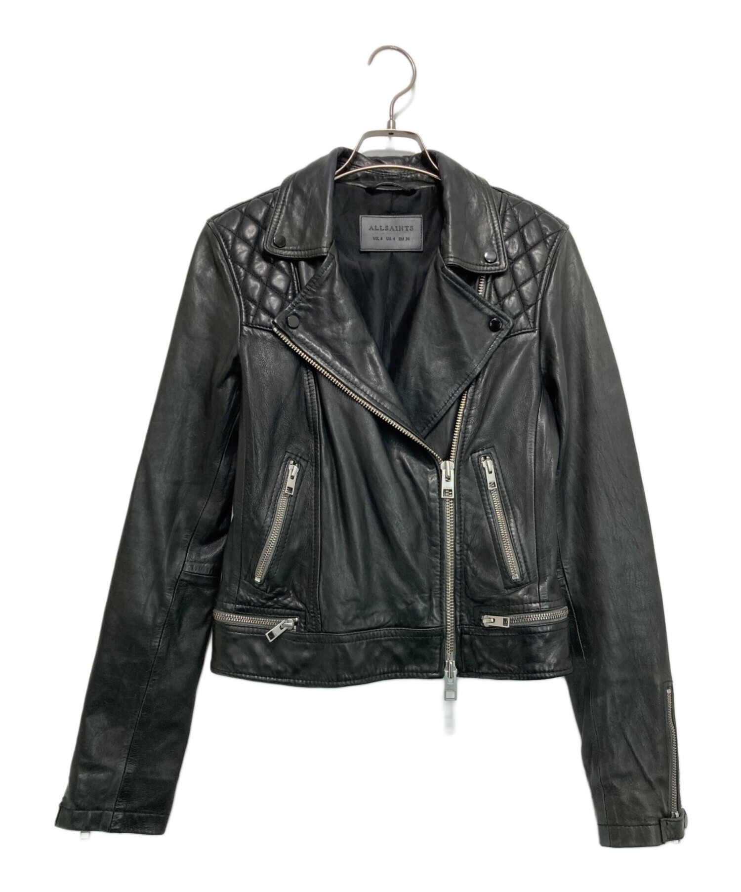 女優着用　ALL SAINTS　ダブルライダース　ジャケット　羊革　38　黒 女優着用 ALL SAINTS ダブルライダース ジャケット 羊革 38 黒 - メルカリ