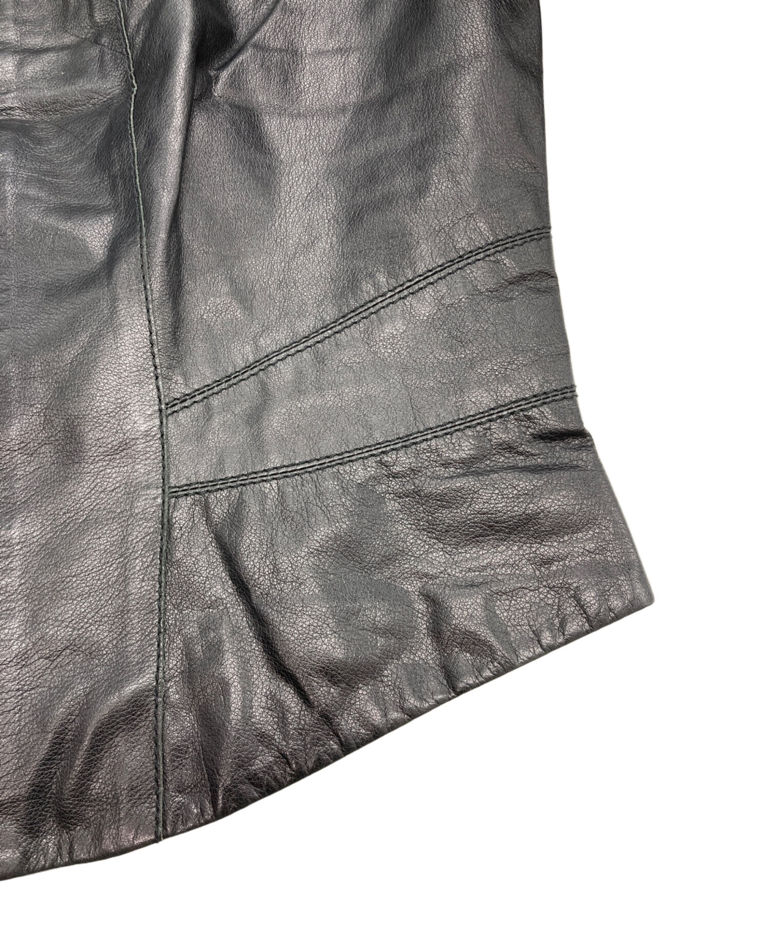 中古・古着通販】MaxMara (マックスマーラ) レザージャケット ブラック