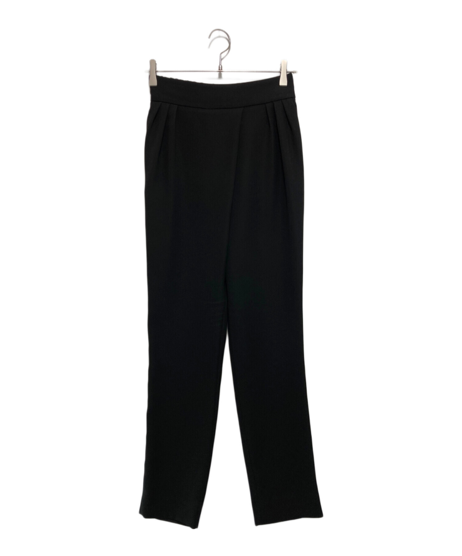 ヨーコチャン 2023年モデル ハイウエストラップパンツ ブラック サイズ38 中古・古着通販】YOKO CHAN (ヨーコチャン) ハイウエストラップパンツ