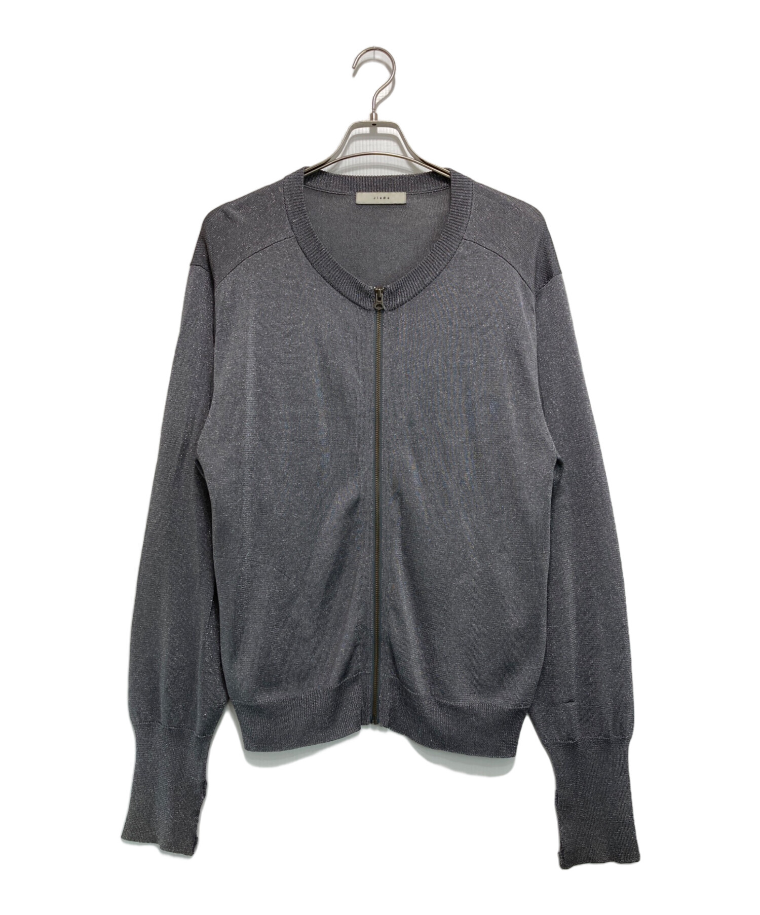 中古・古着通販】Jieda (ジエダ) LAME ZIP UP KNIT グレー サイズ:2 