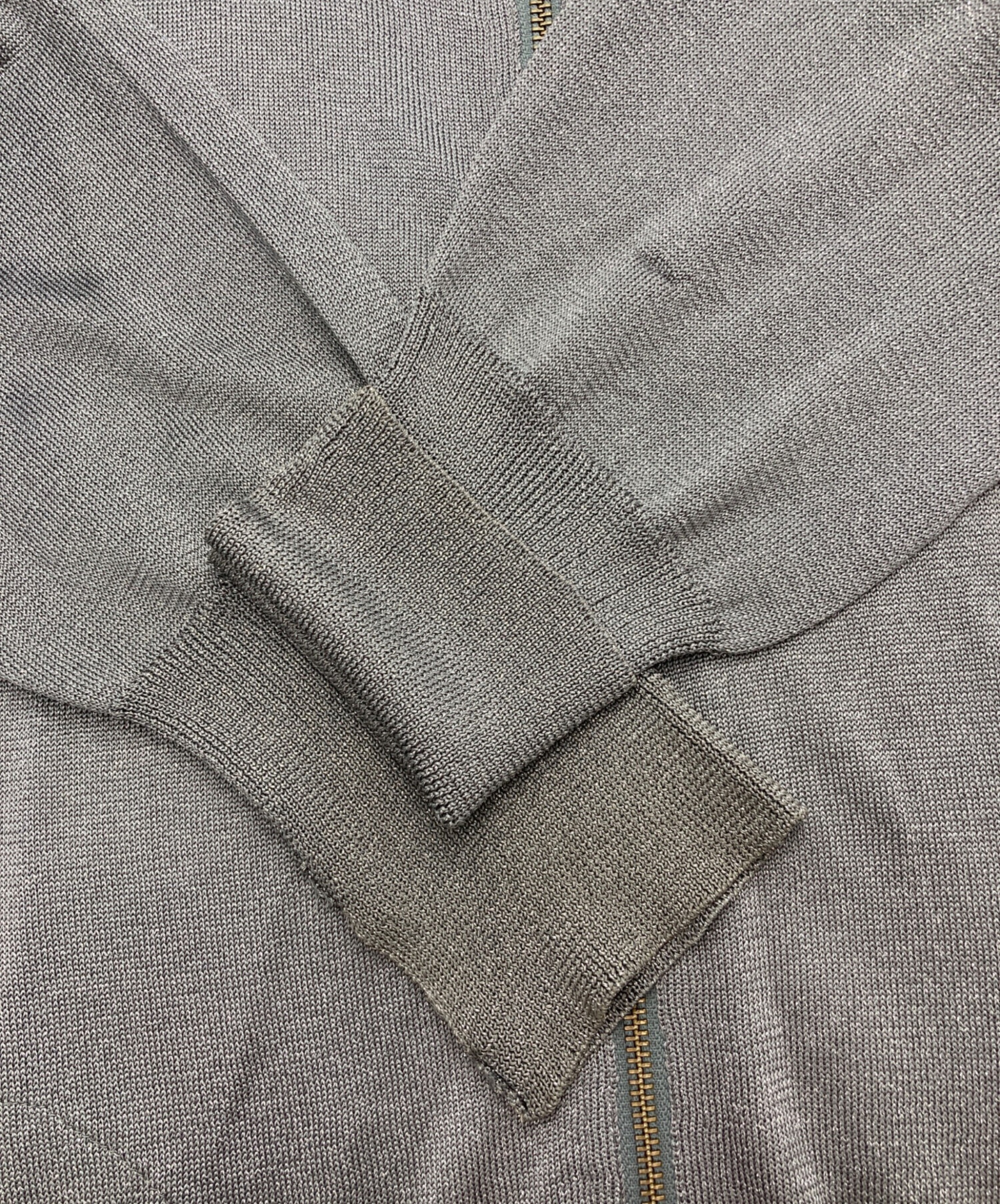 中古・古着通販】Jieda (ジエダ) LAME ZIP UP KNIT グレー サイズ:2 
