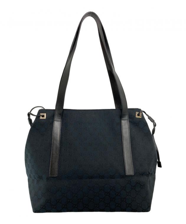中古・古着通販】GUCCI (グッチ) GGキャンバストートバッグ ブラック