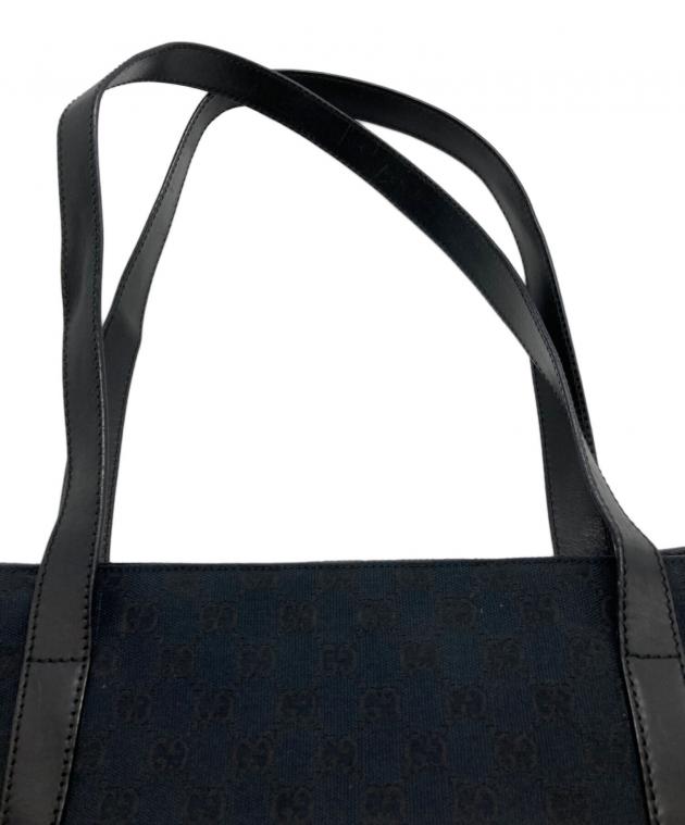 中古・古着通販】GUCCI (グッチ) GGキャンバストートバッグ ブラック