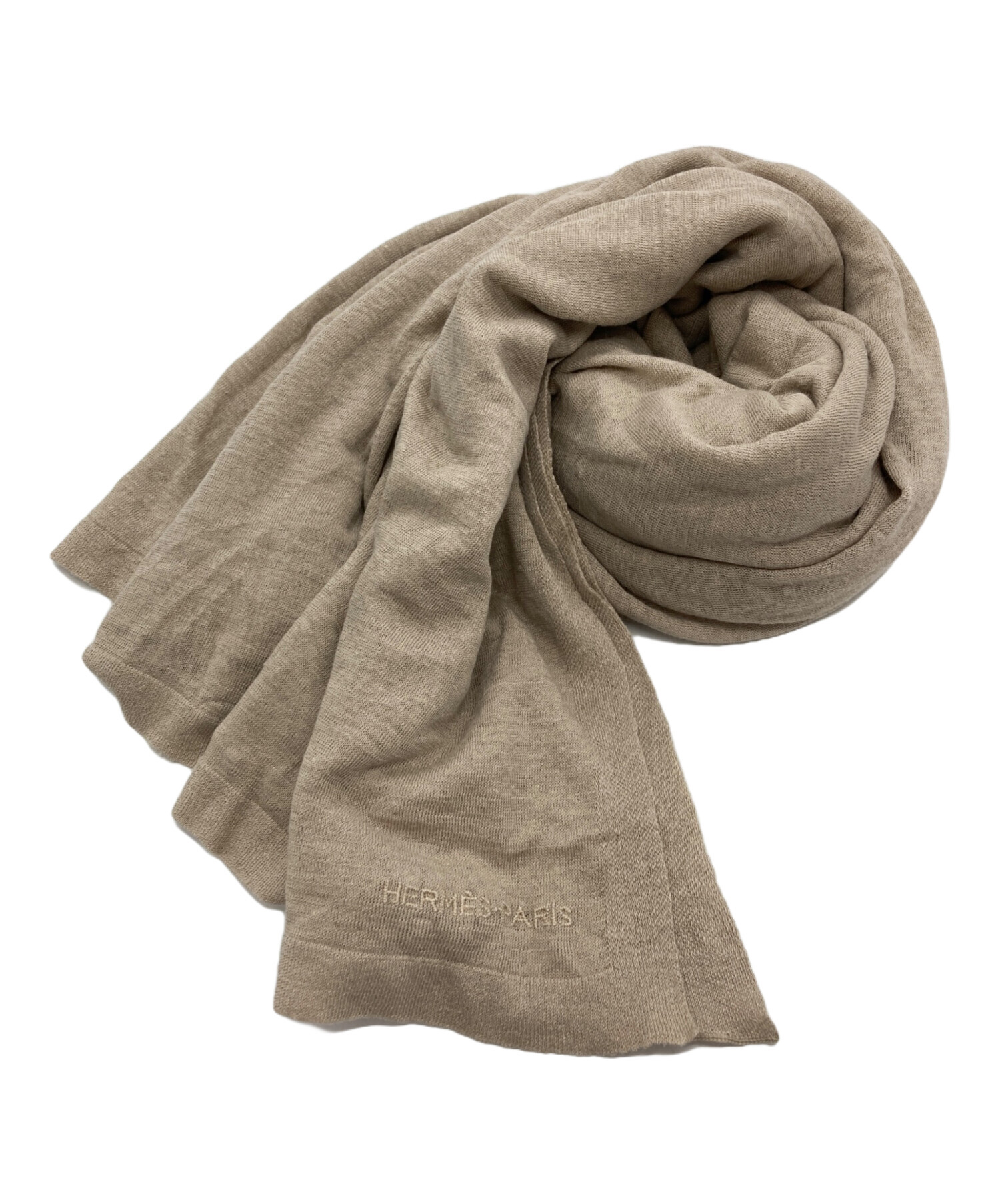 中古・古着通販】HERMES (エルメス) リネンシルクストール ベージュ
