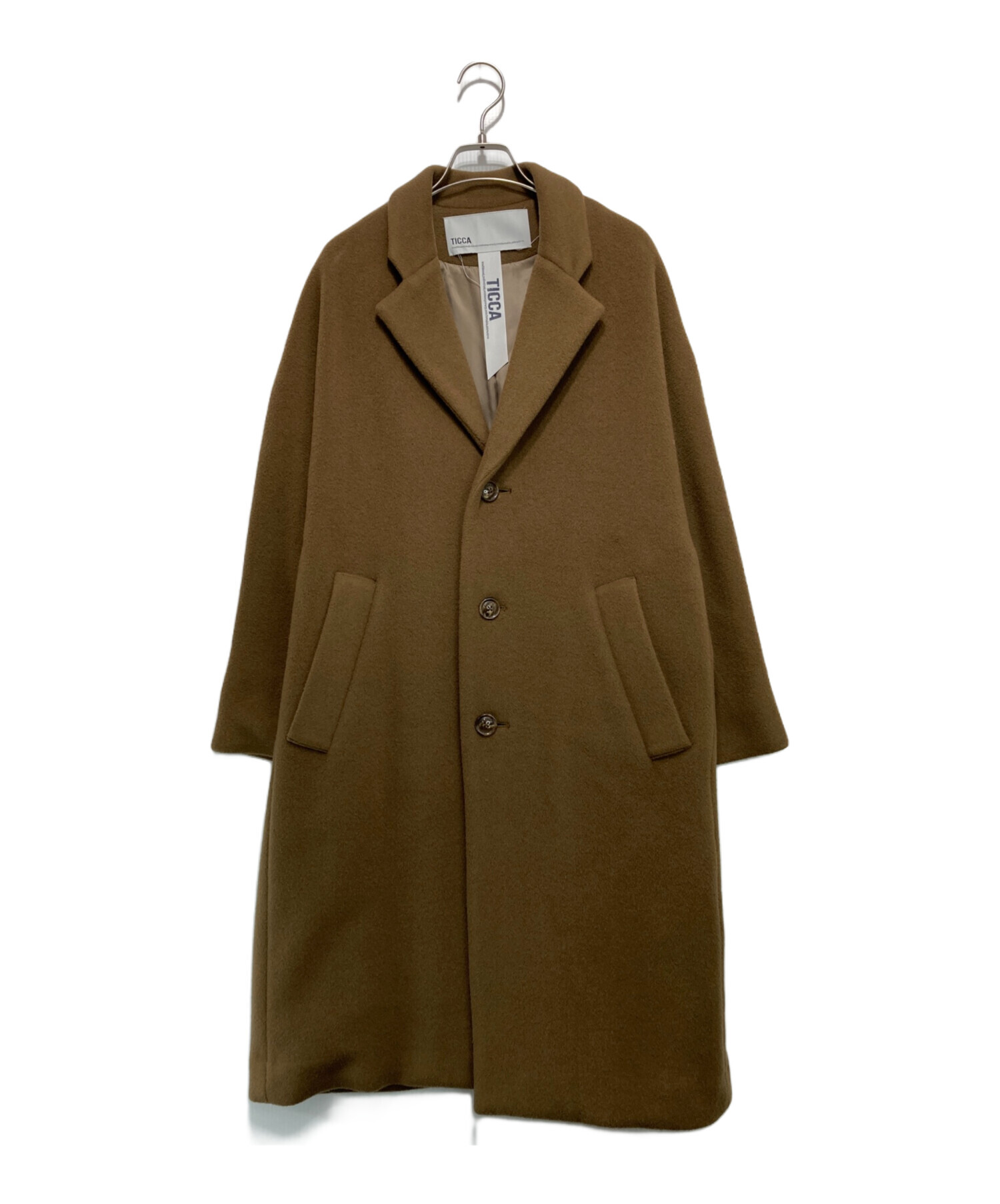 未使用タグ付　TICCA ジャケコート 中古・古着通販】ticca (ティッカ) シングルテントコート ベージュ