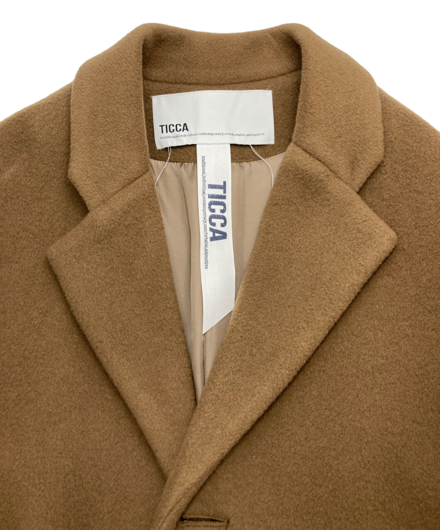 中古・古着通販】ticca (ティッカ) シングルテントコート ベージュ 中古・古着通販】ticca (ティッカ) シングルテントコート ベージュ